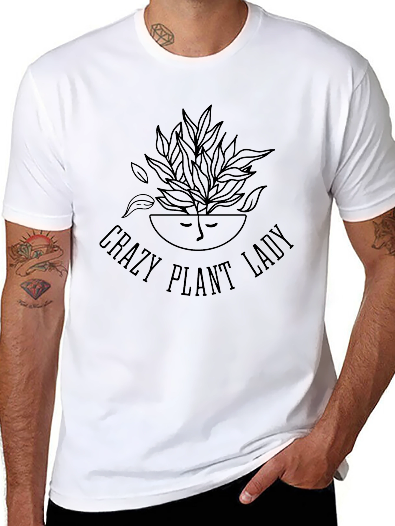 Crazy Plant Lady Graphic Tee - Black Unisex T-Shirt