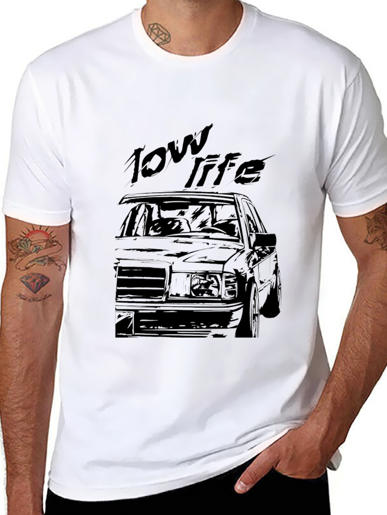 Low Life Car Graphic Black T-Shirt