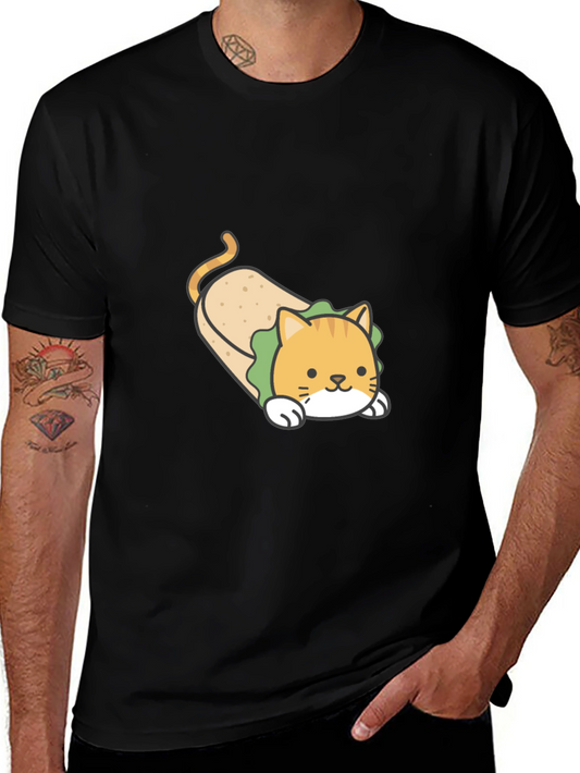 Funny Cat Burrito T-Shirt - Cute Graphic Tee