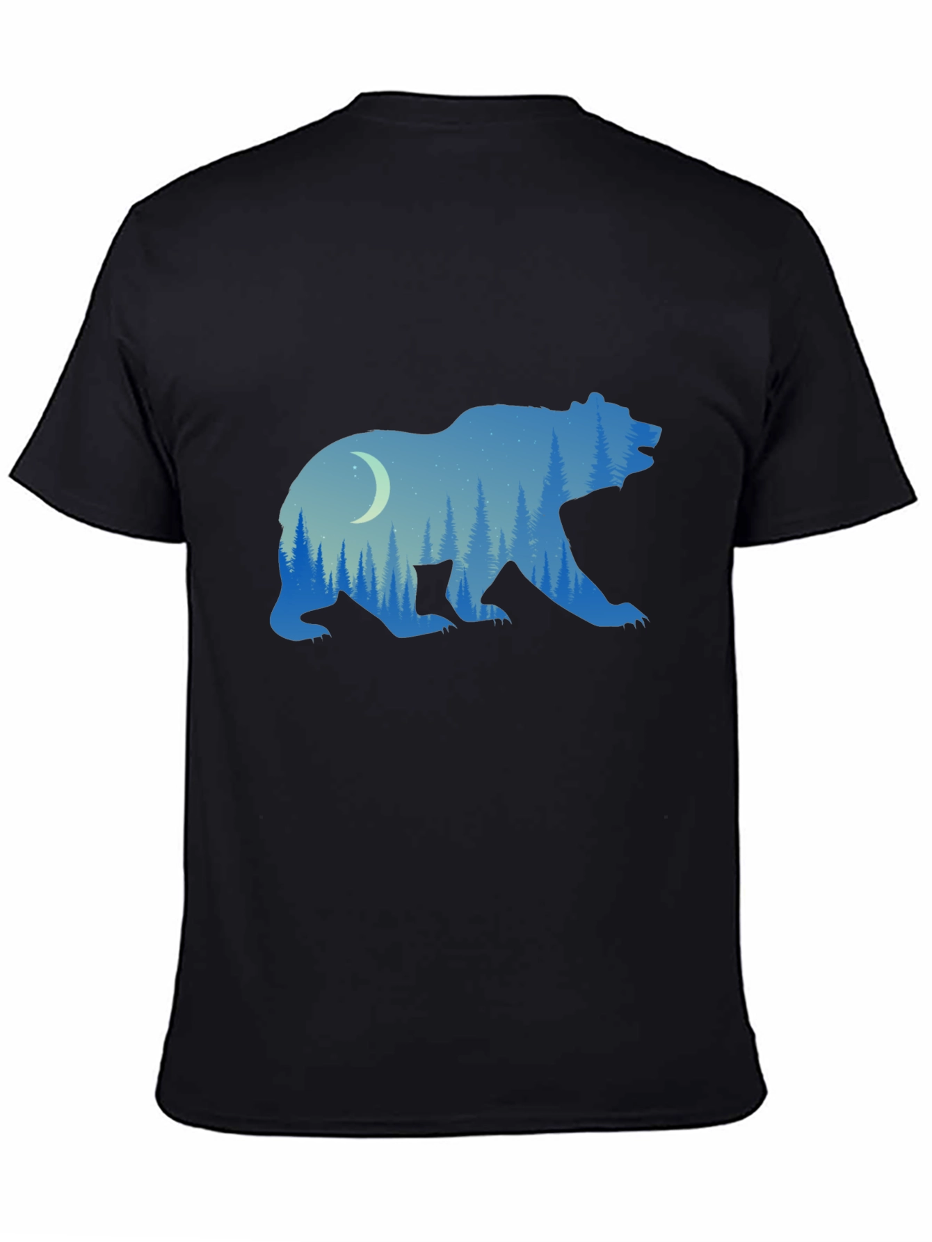 Nature Bear Graphic Tee - Black