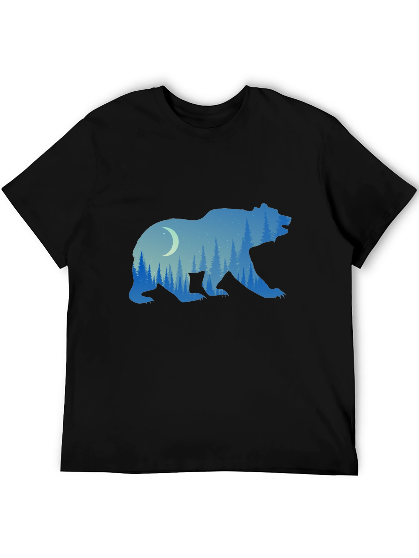 Nature Bear Graphic Tee - Black