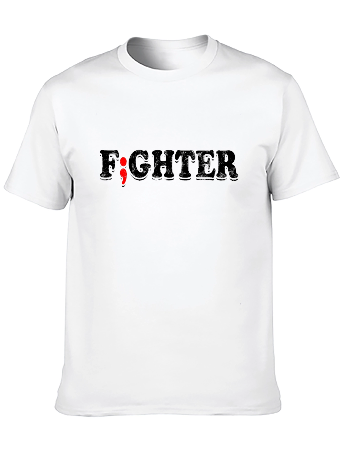 Fighter Semicolon Graphic Tee - Mental Health Awareness T-Shirt
