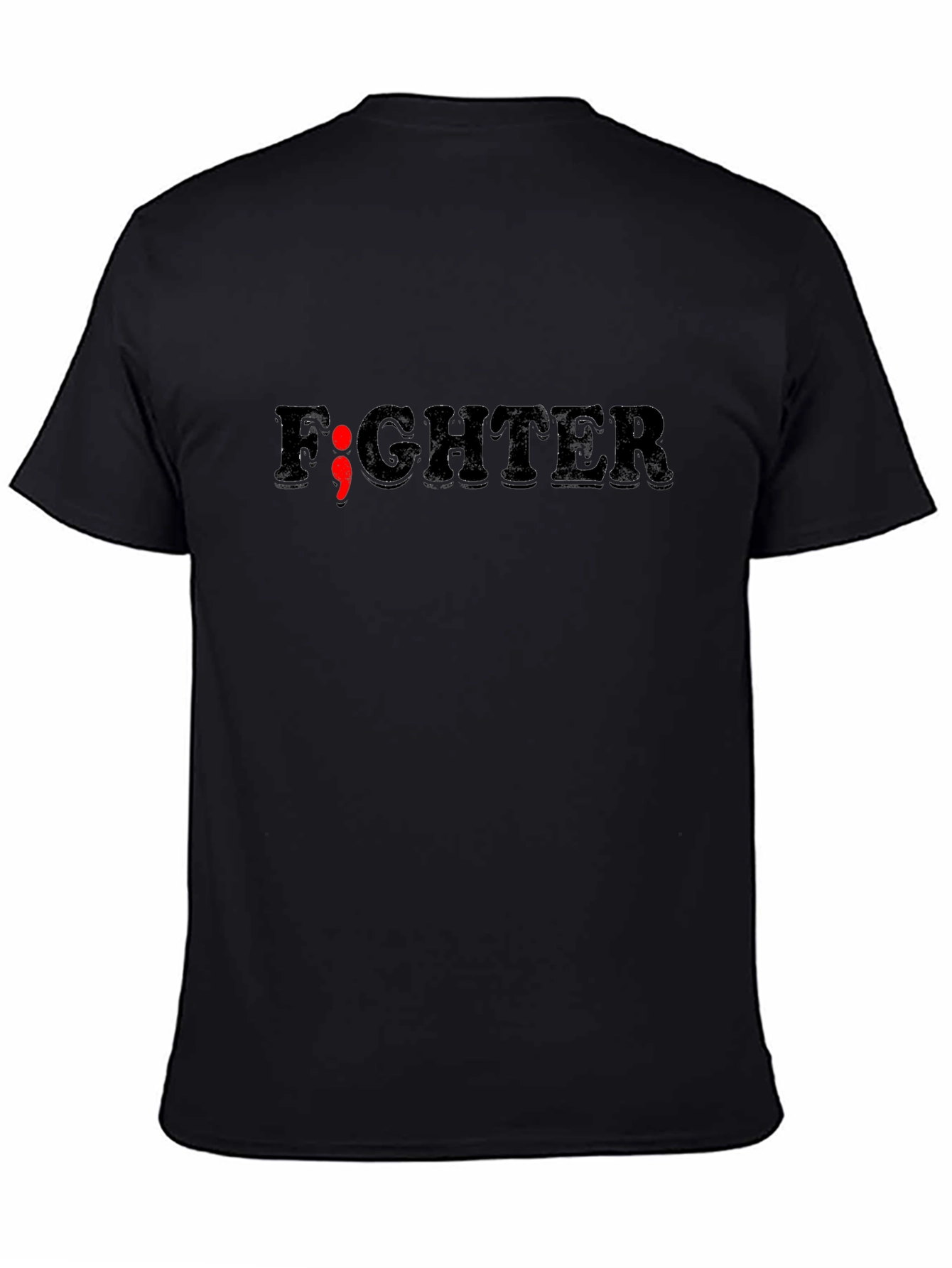 Fighter Semicolon Graphic Tee - Mental Health Awareness T-Shirt