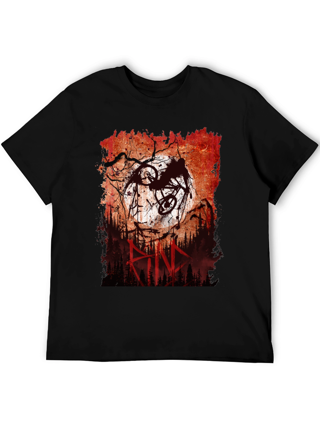 Mountain Bike Rider Graphic Tee - Mens Black T-Shirt