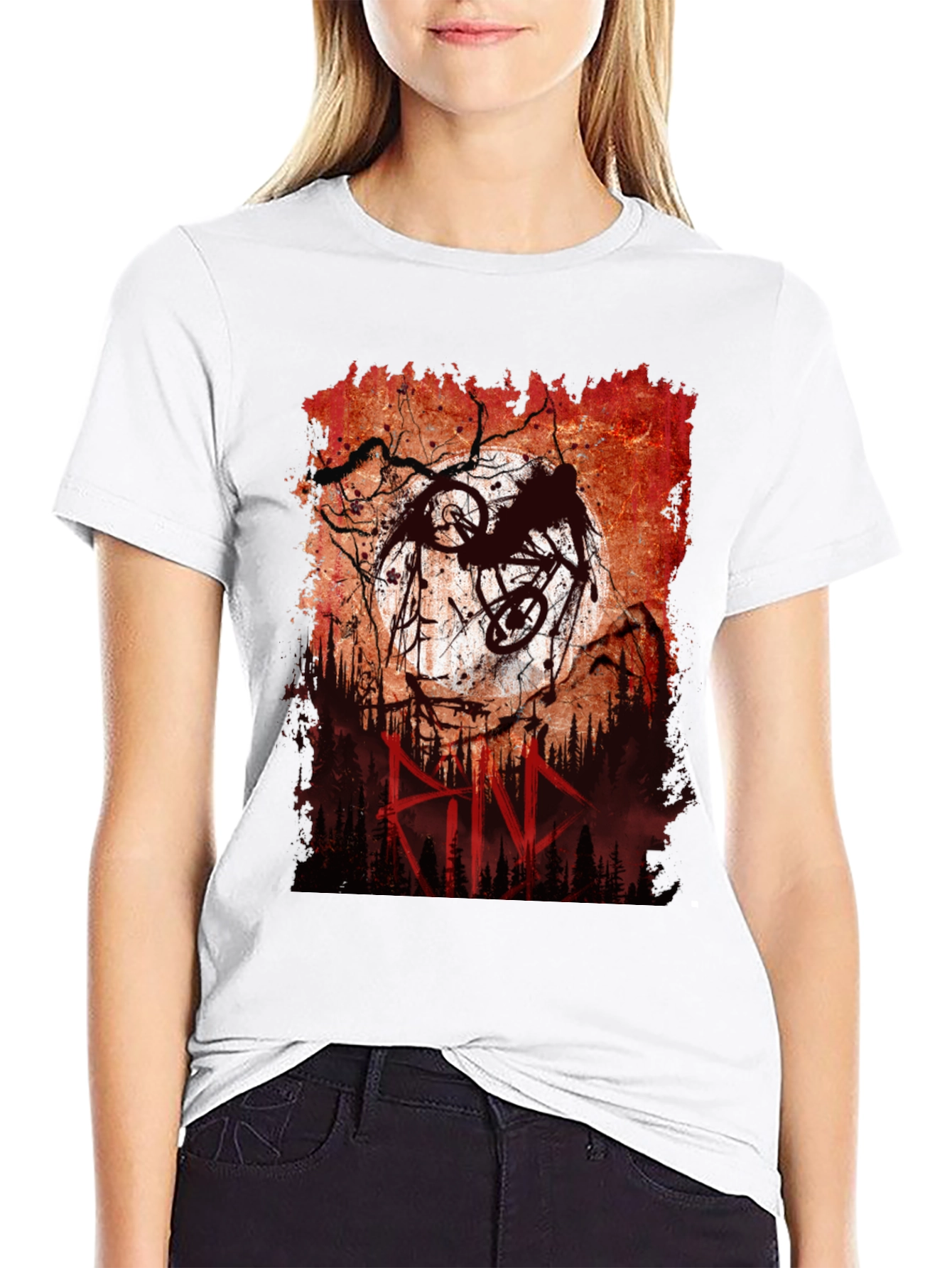 Mountain Bike Rider Graphic Tee - Mens Black T-Shirt