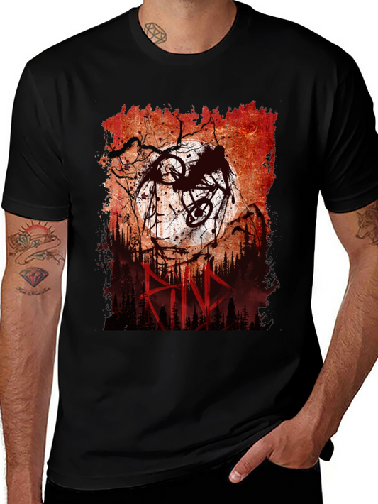 Mountain Bike Rider Graphic Tee - Mens Black T-Shirt