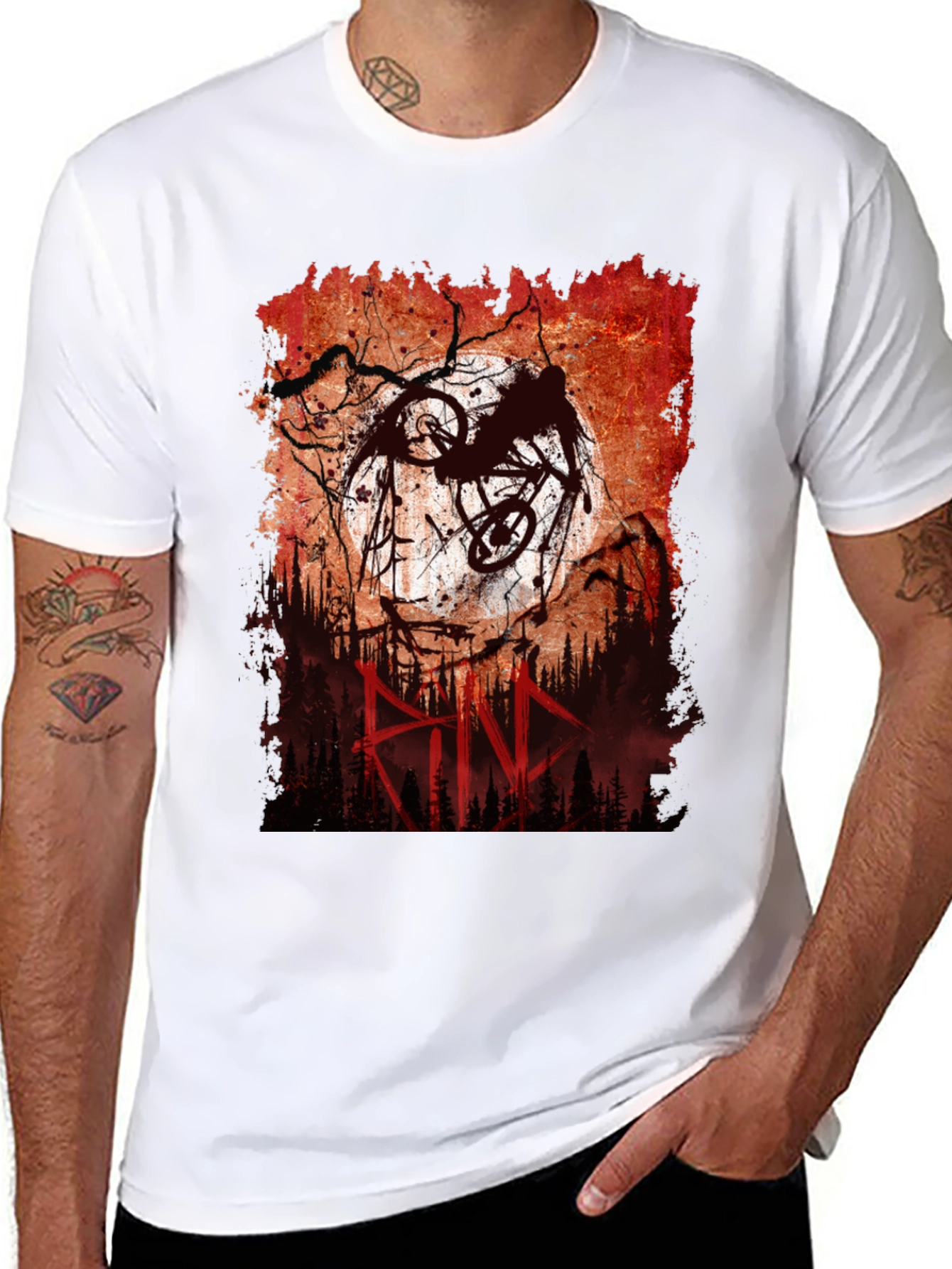 Mountain Bike Rider Graphic Tee - Mens Black T-Shirt