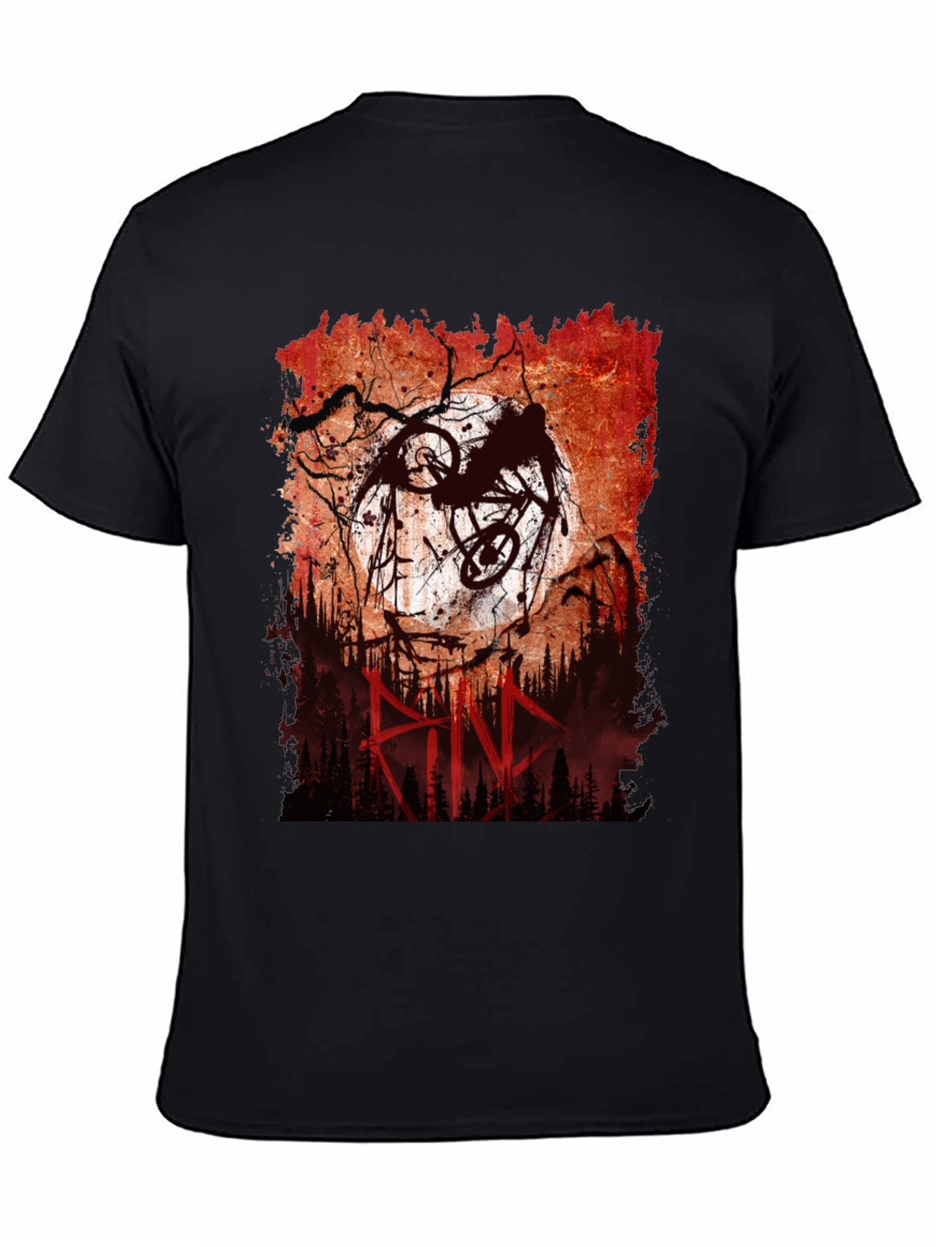Mountain Bike Rider Graphic Tee - Mens Black T-Shirt
