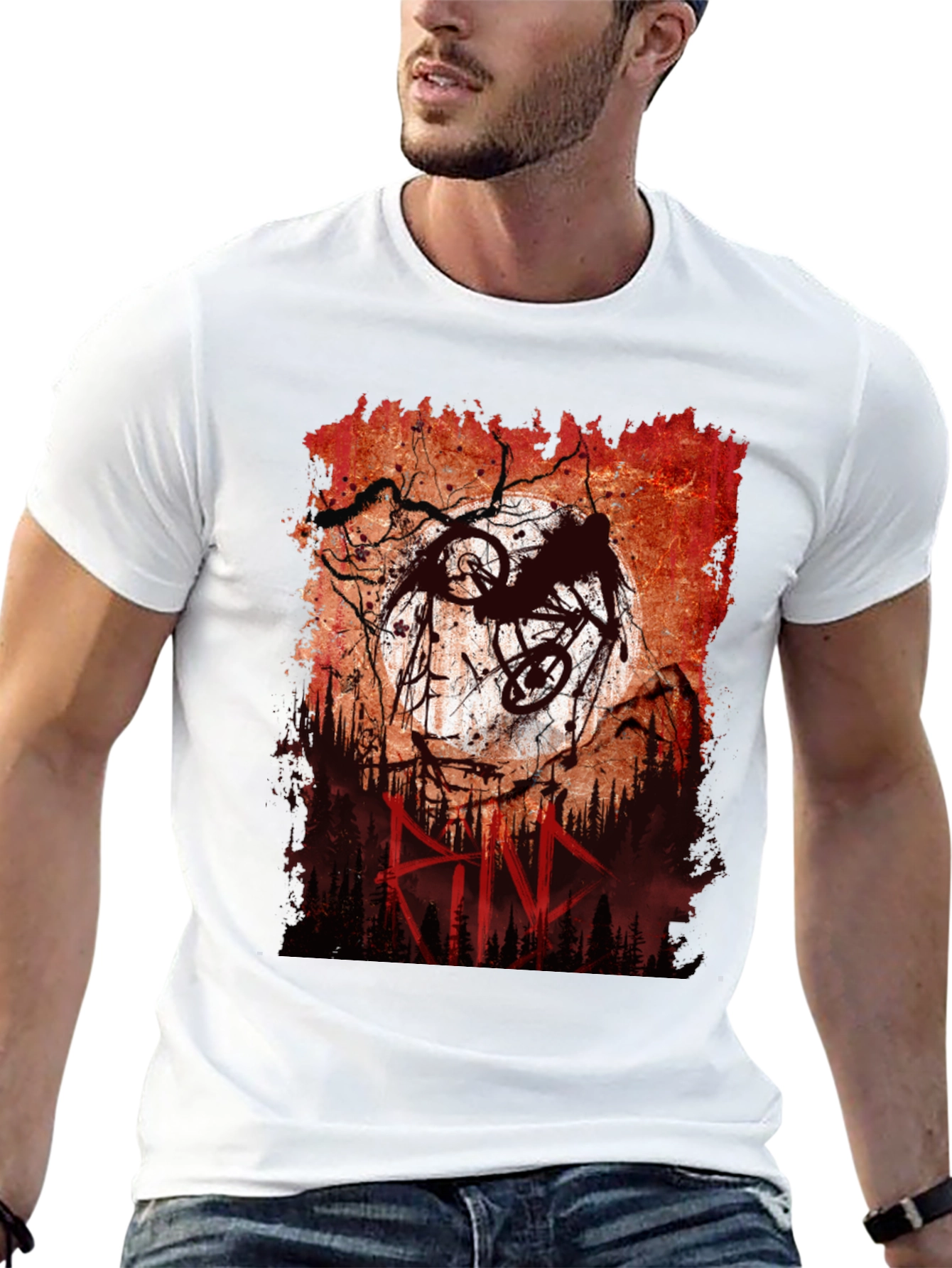 Mountain Bike Rider Graphic Tee - Mens Black T-Shirt