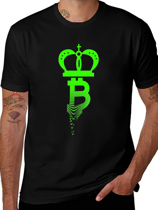Bitcoin King Black T-Shirt - Crypto Crown Tee