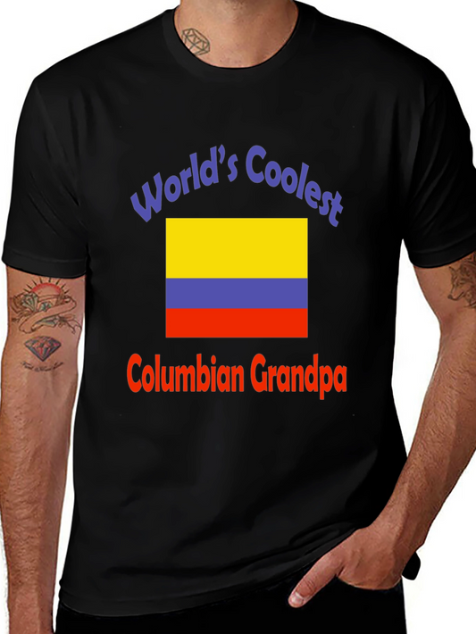 Worlds Coolest Colombian Grandpa Black T-Shirt