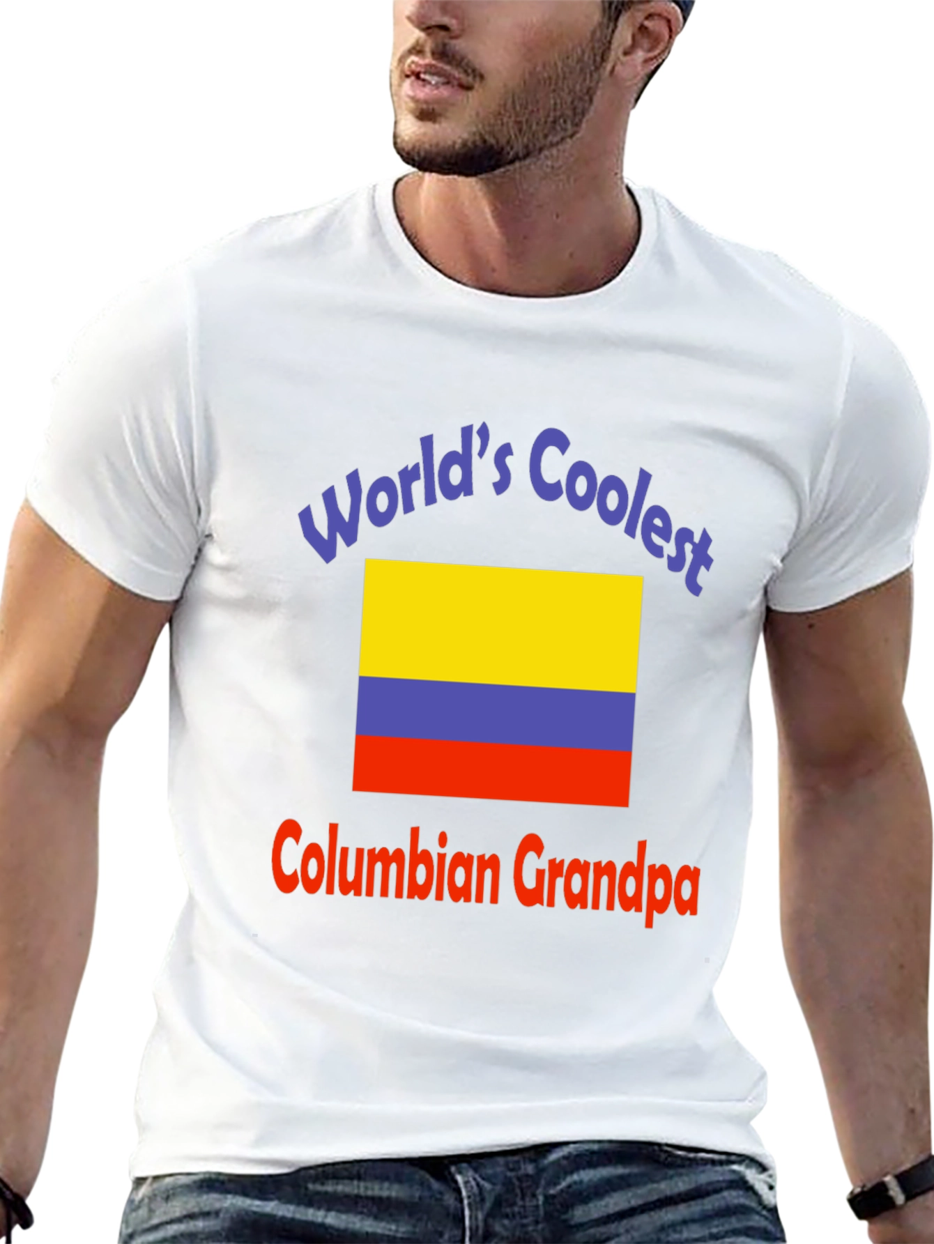 Worlds Coolest Colombian Grandpa Black T-Shirt