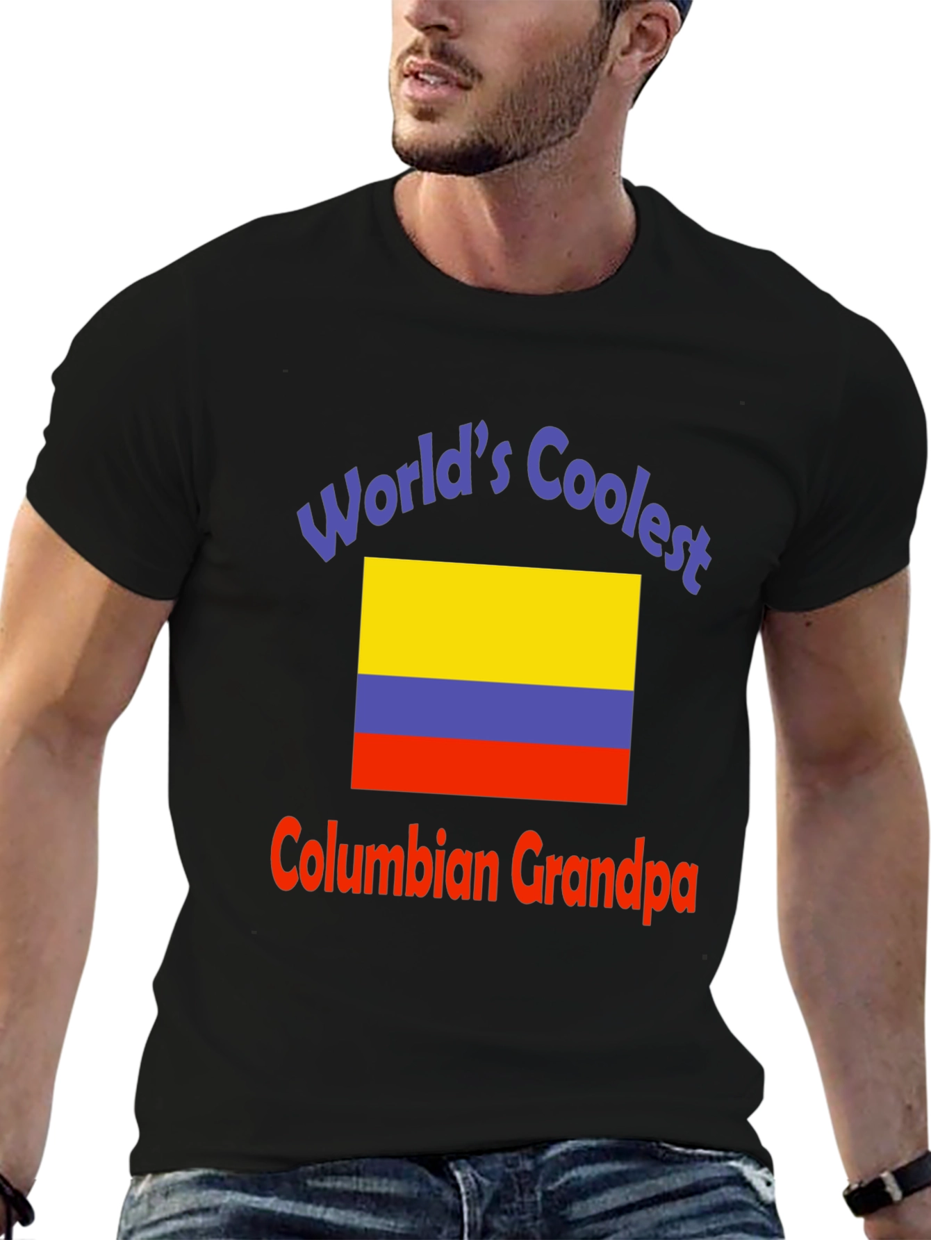 Worlds Coolest Colombian Grandpa Black T-Shirt