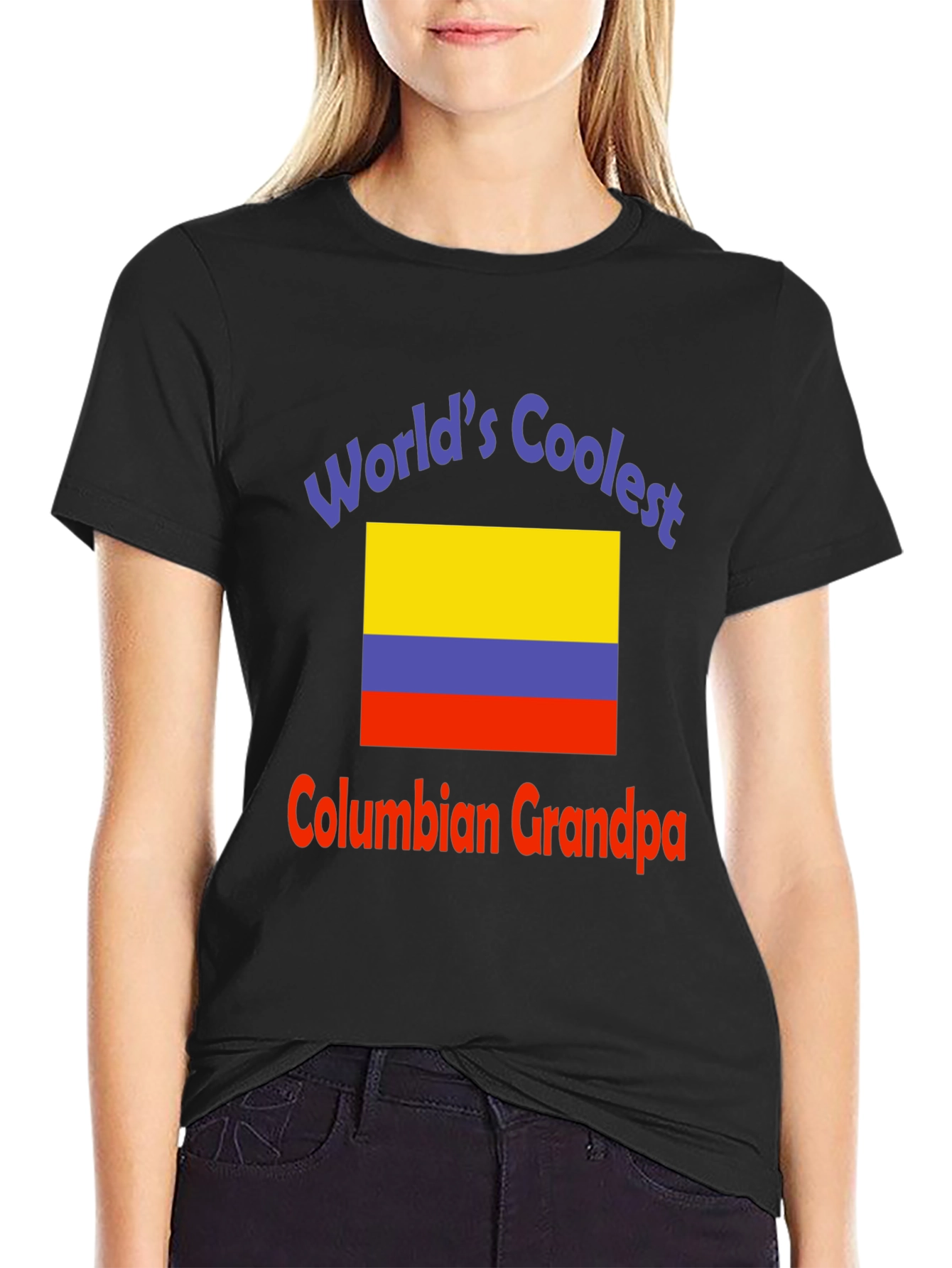 Worlds Coolest Colombian Grandpa Black T-Shirt