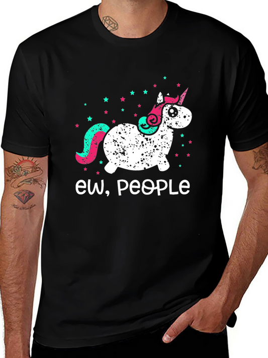 Ew People Unicorn Graphic Tee - Black Cotton T-Shirt