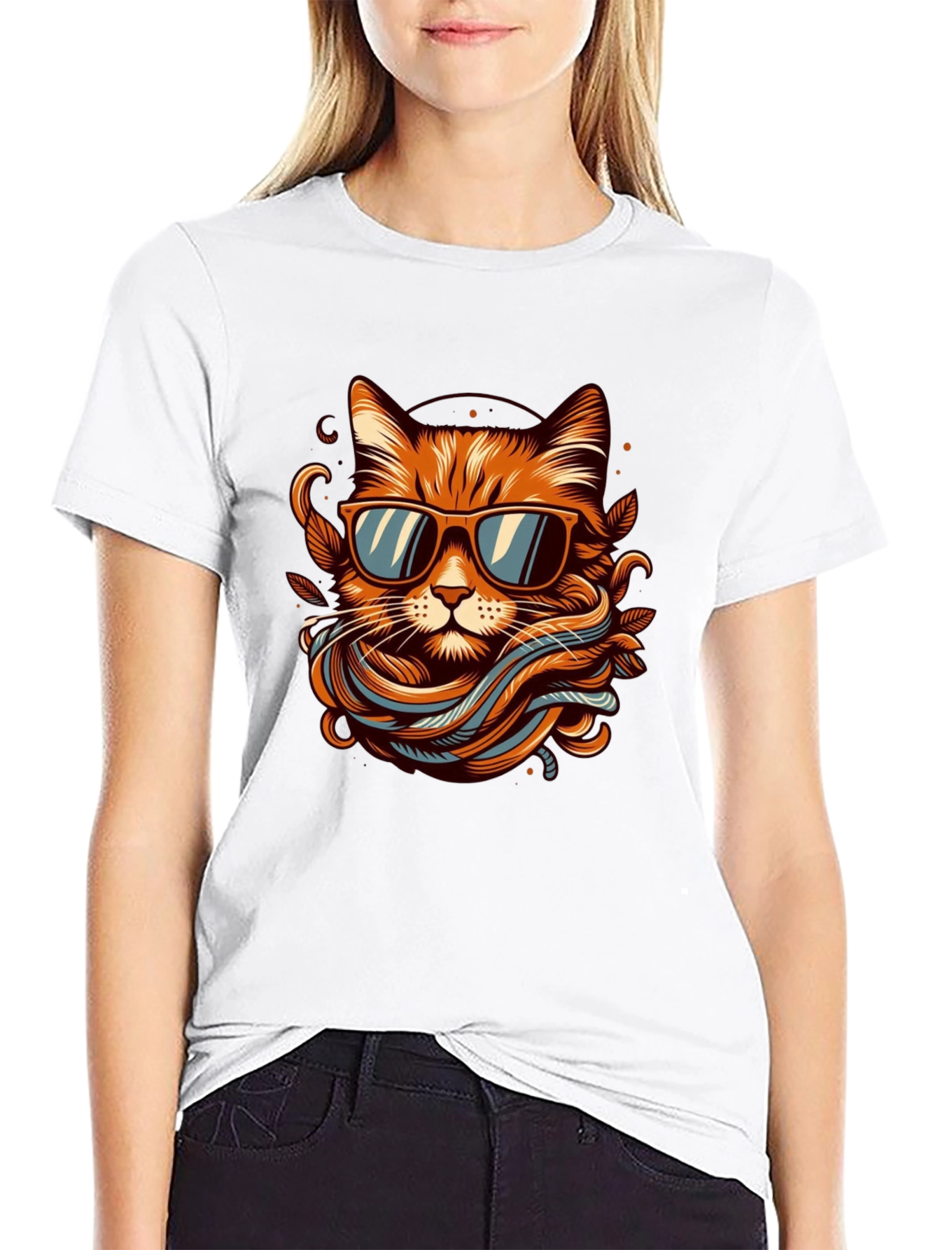 Cool Cat Graphic Tee - Mens Black T-Shirt