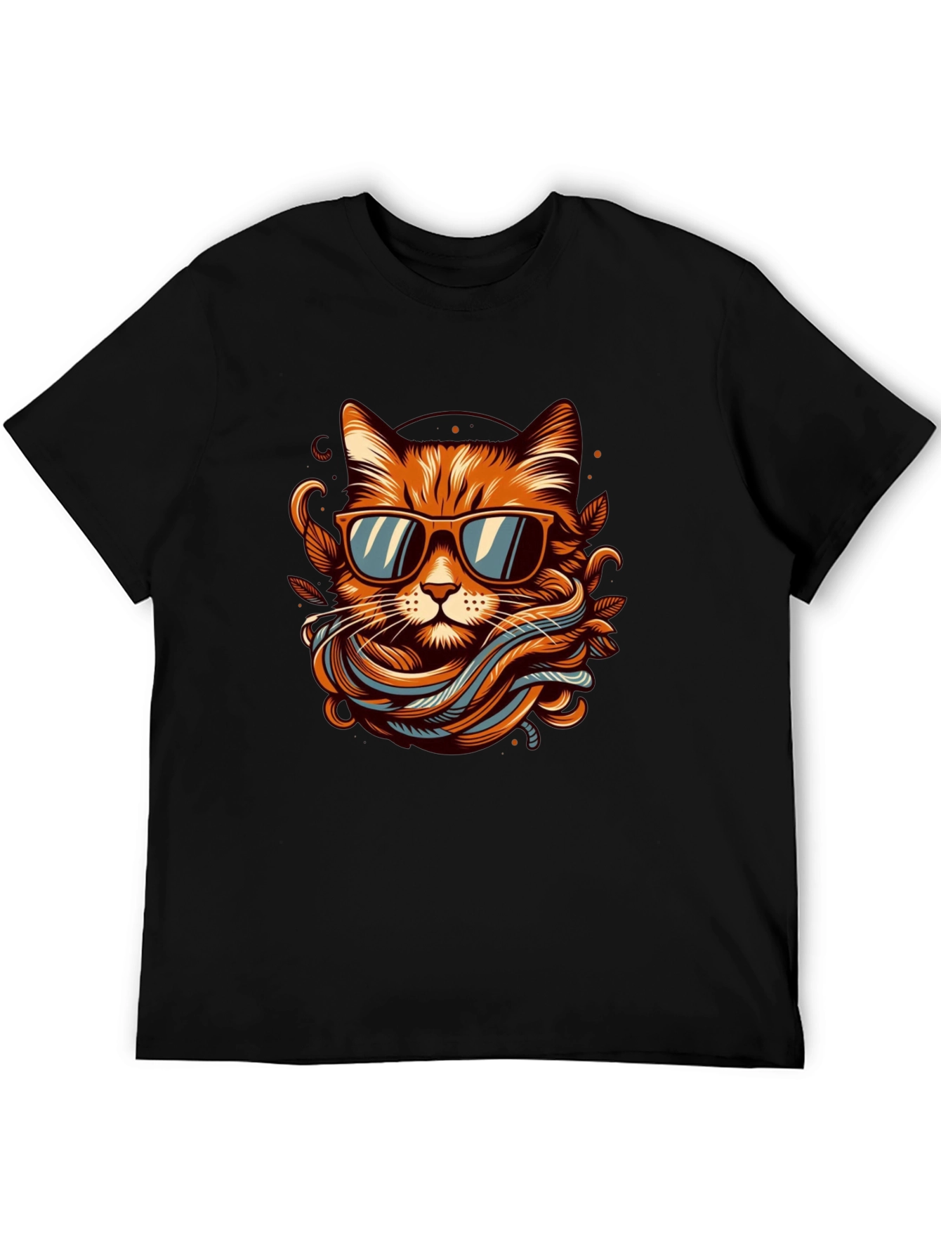 Cool Cat Graphic Tee - Mens Black T-Shirt