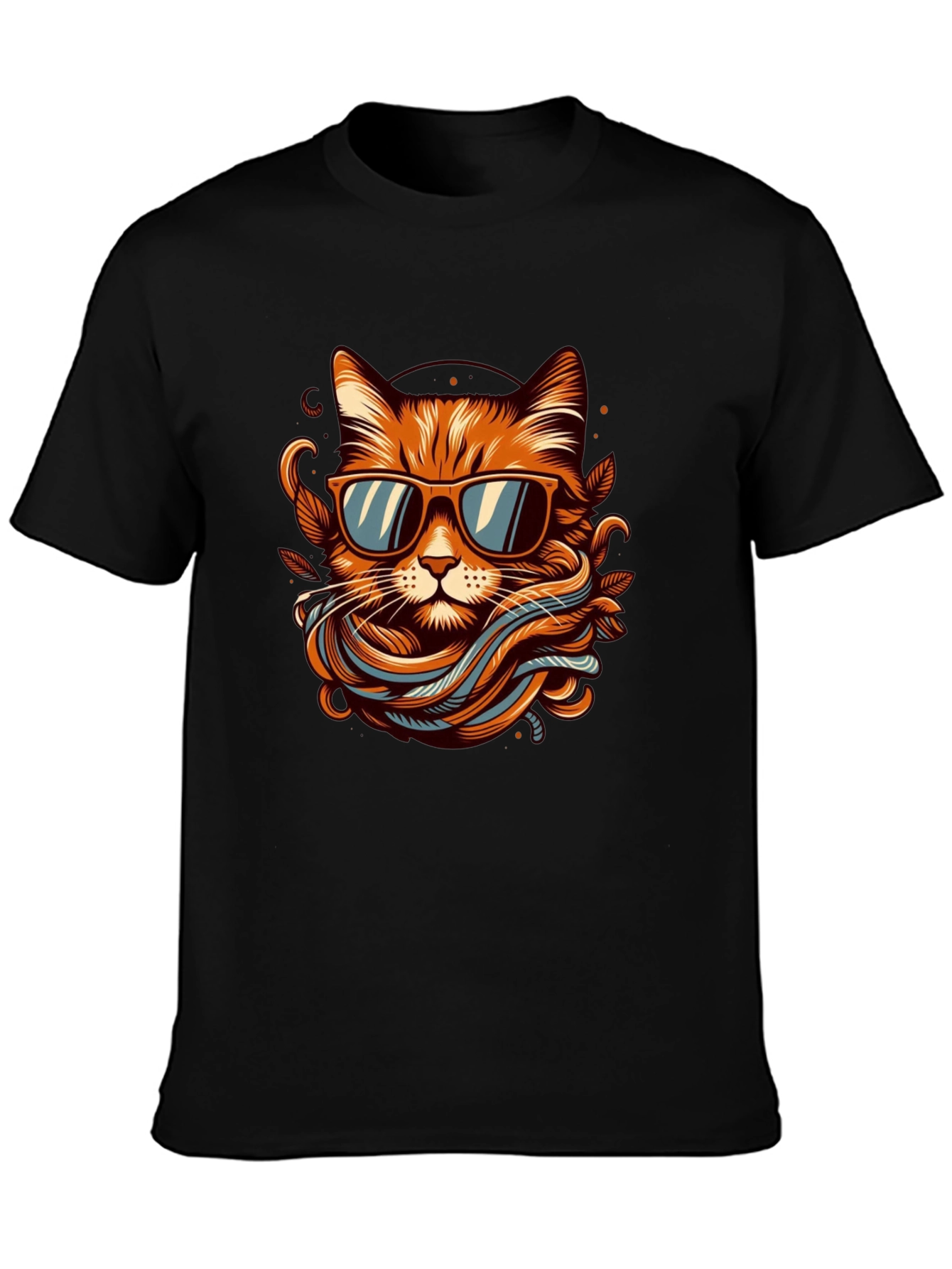 Cool Cat Graphic Tee - Mens Black T-Shirt