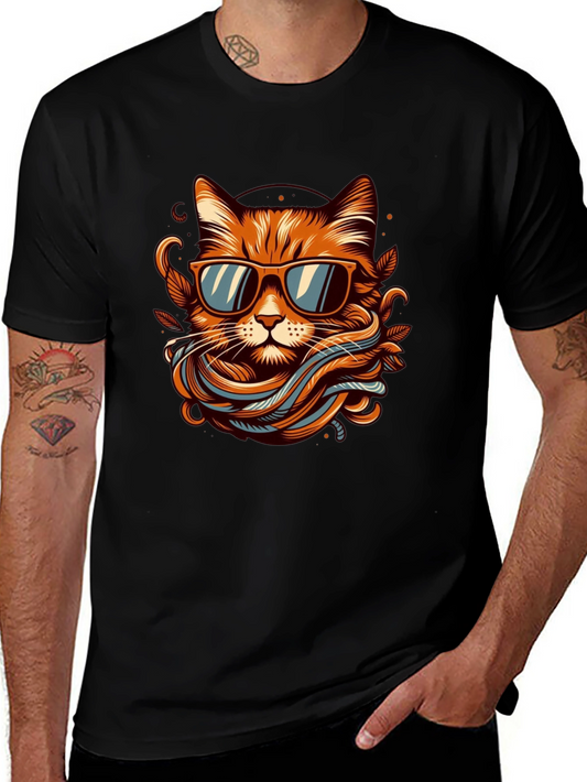 Cool Cat Graphic Tee - Mens Black T-Shirt