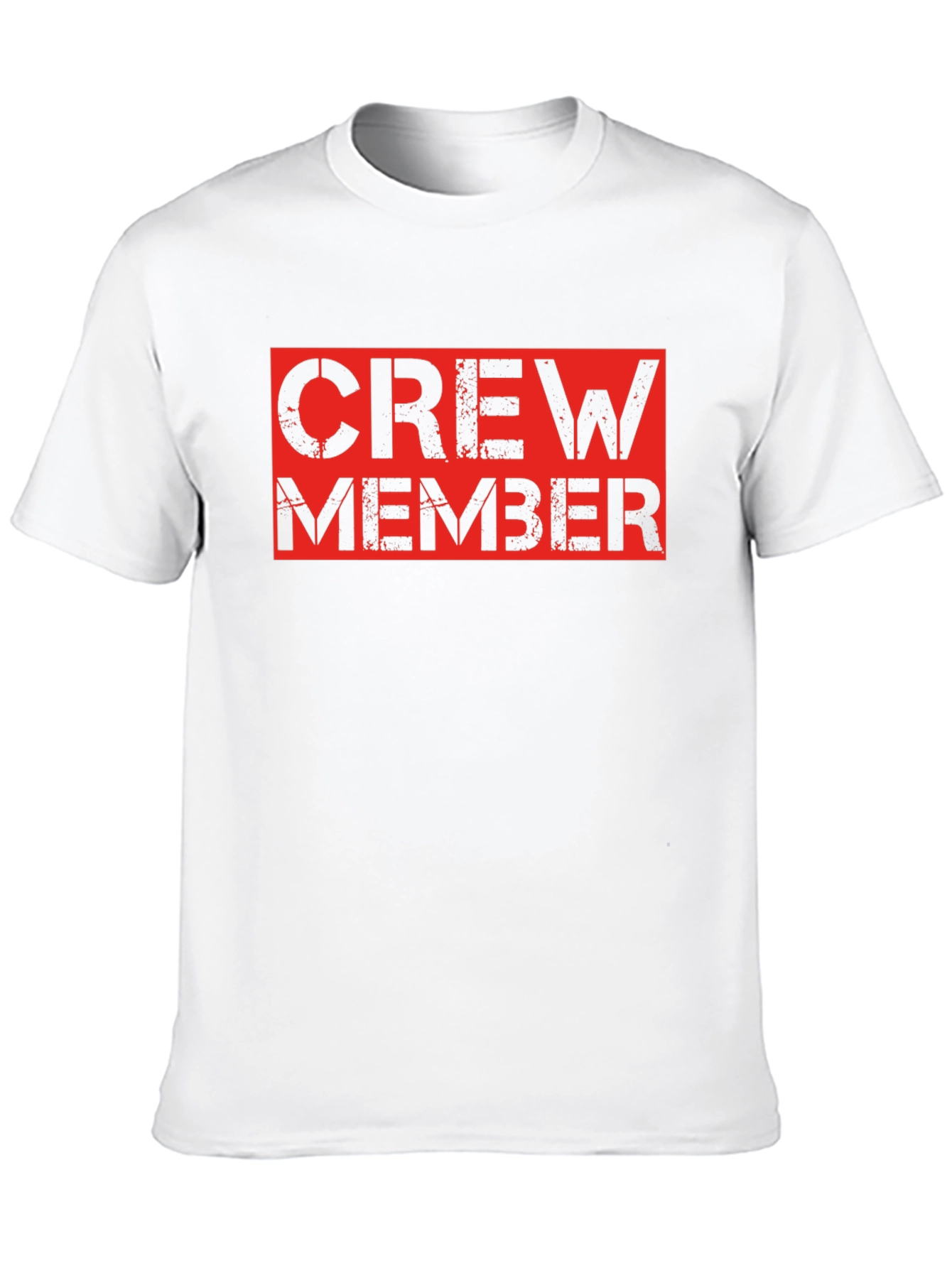 Crew Member Black T-Shirt - Bold Red Design