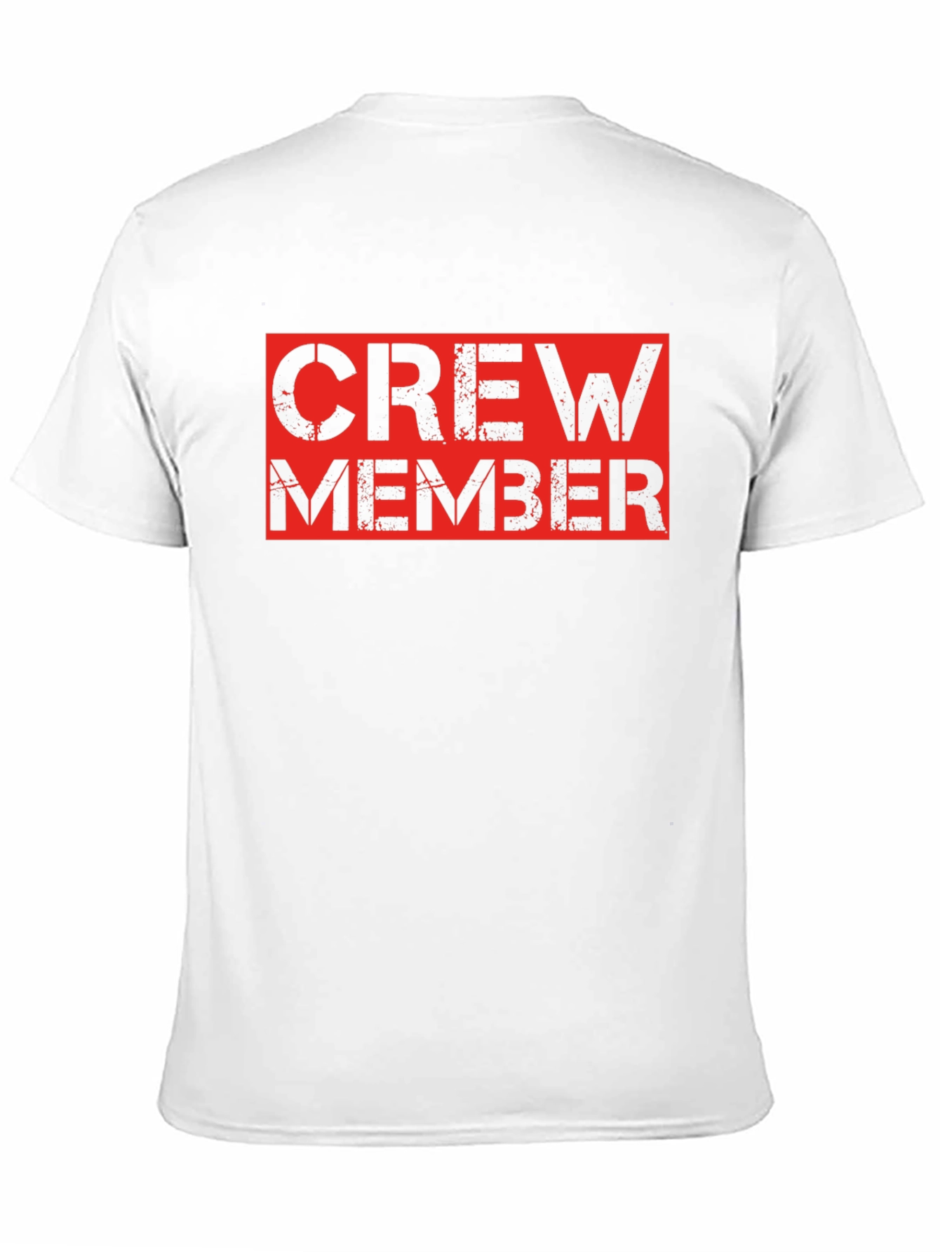 Crew Member Black T-Shirt - Bold Red Design