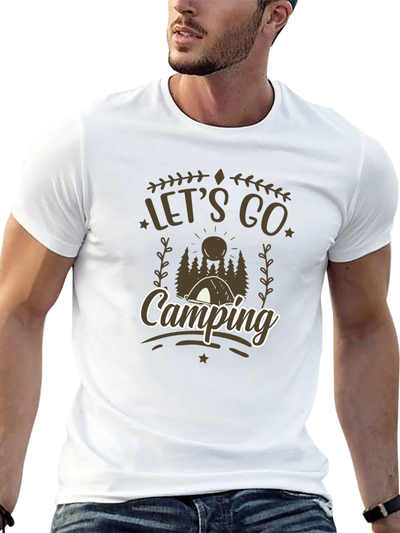 Lets Go Camping Black Graphic Tee