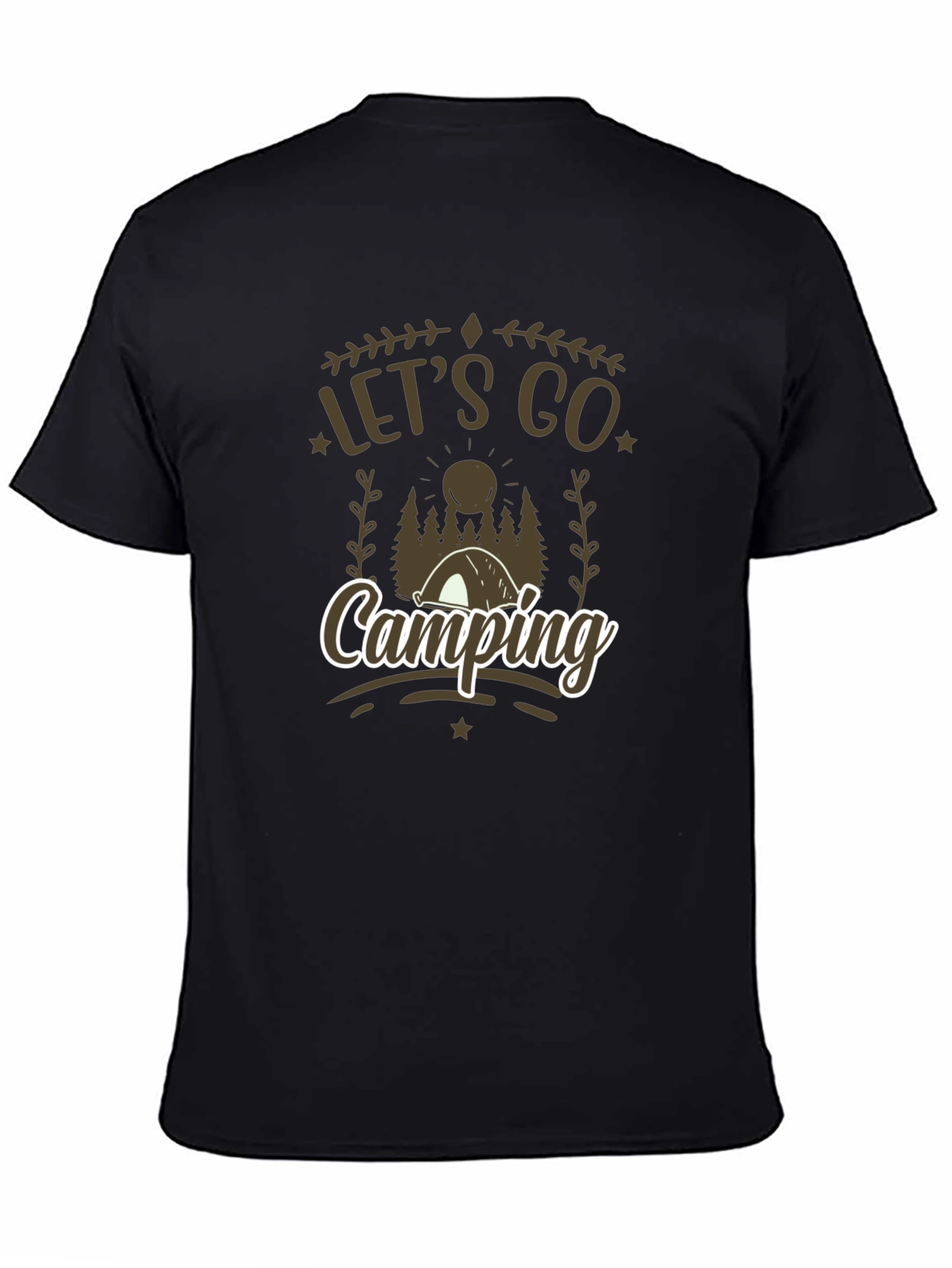 Lets Go Camping Black Graphic Tee