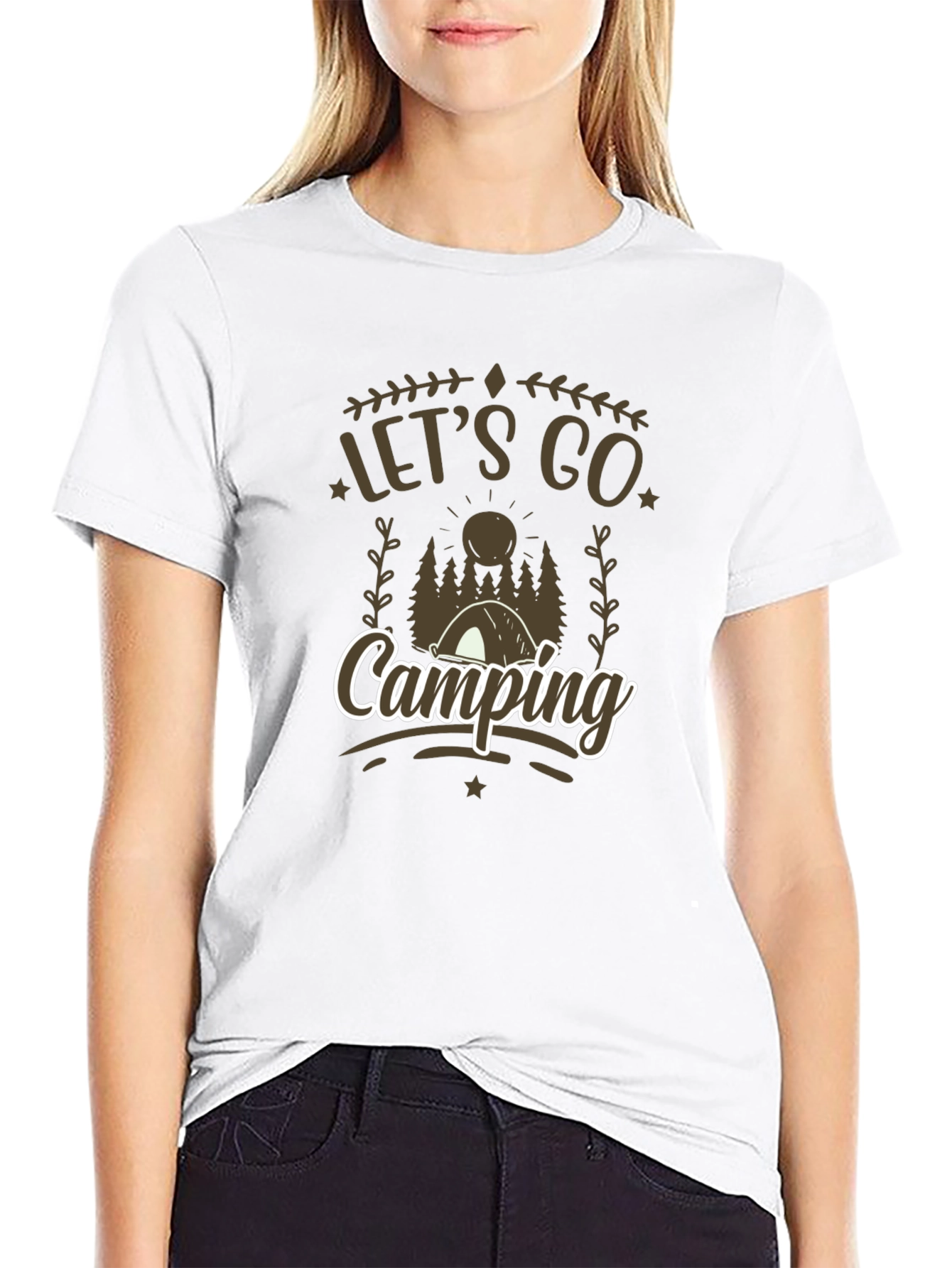 Lets Go Camping Black Graphic Tee