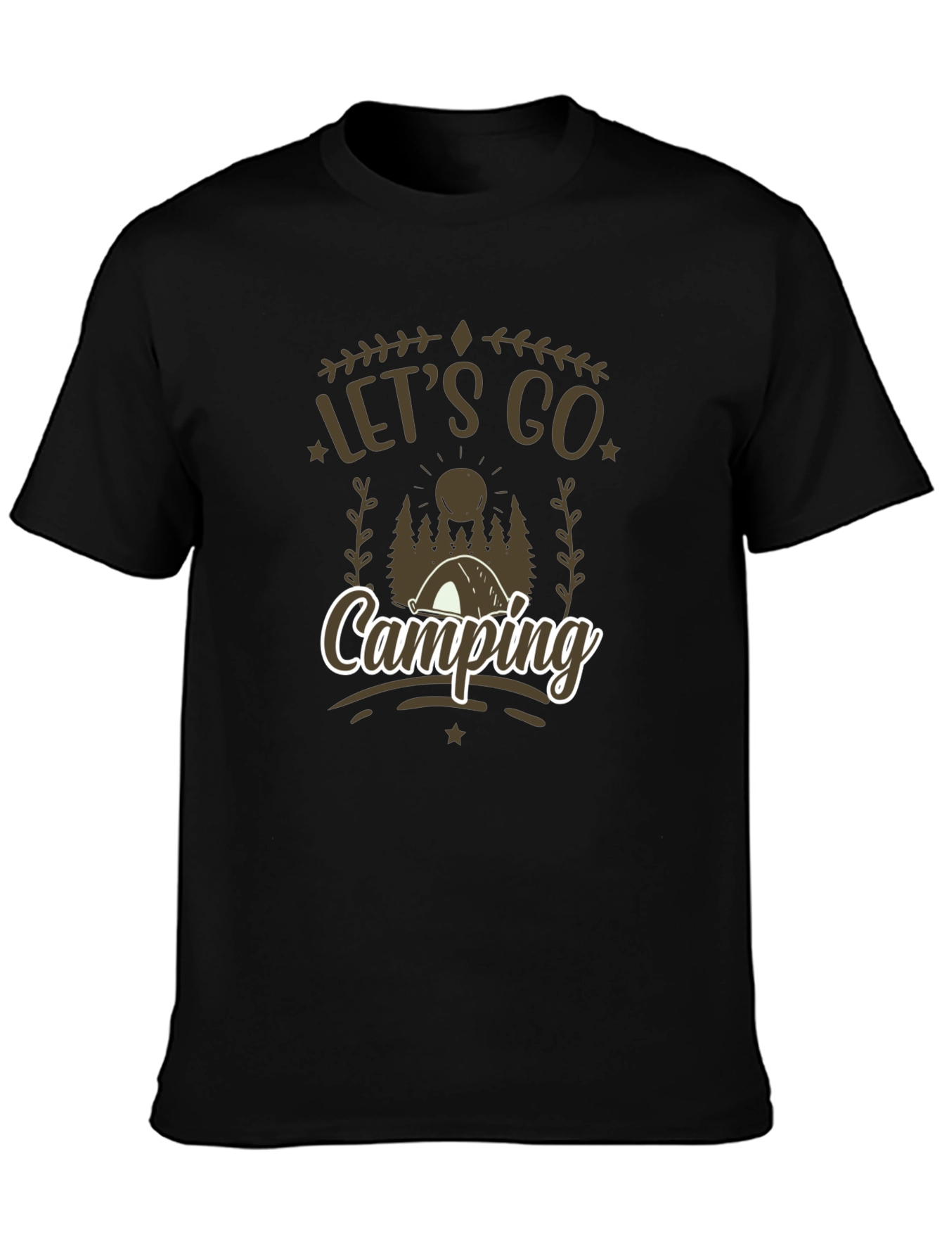 Lets Go Camping Black Graphic Tee