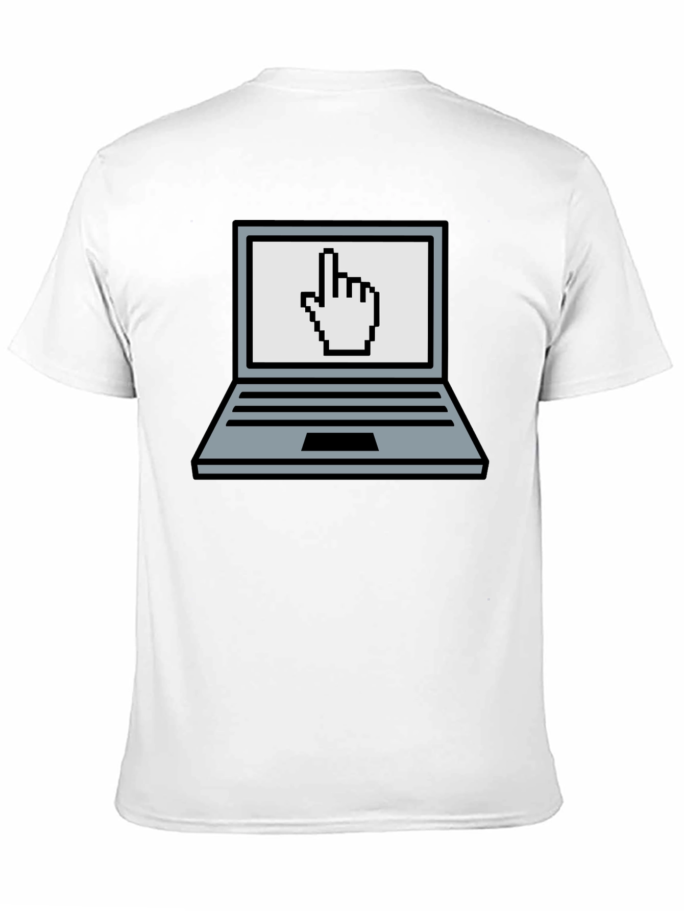 Pixel Laptop Hand Pointer Graphic T-Shirt