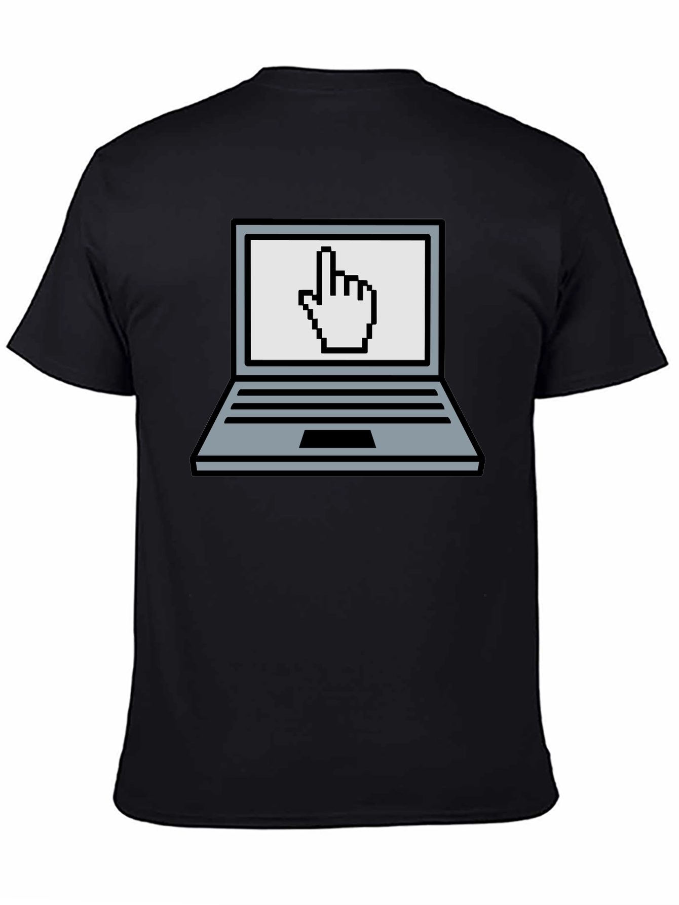 Pixel Laptop Hand Pointer Graphic T-Shirt