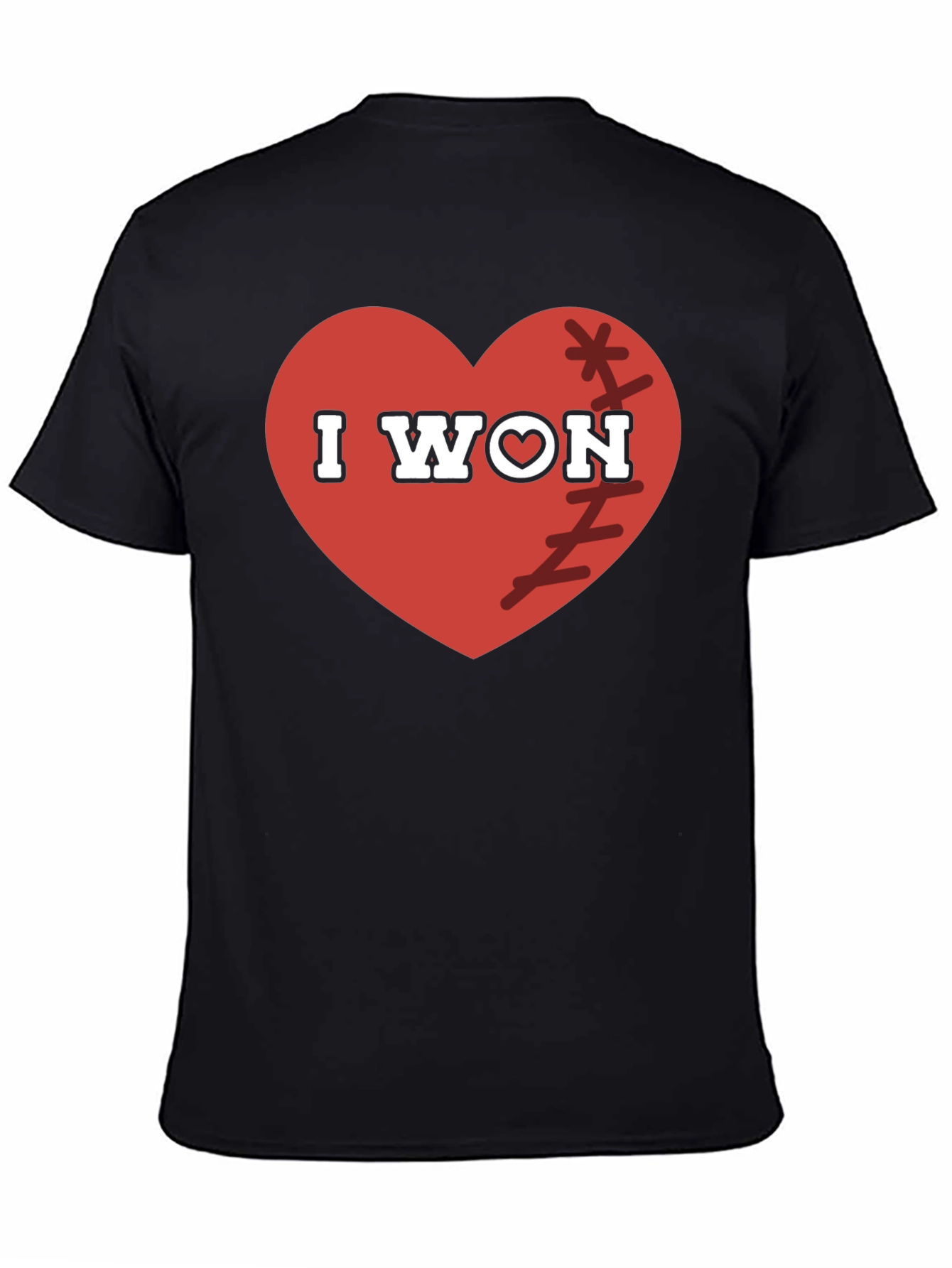I WON Heart Baseball T-Shirt
