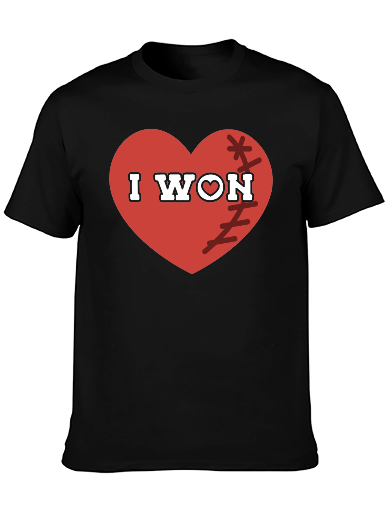 I WON Heart Baseball T-Shirt