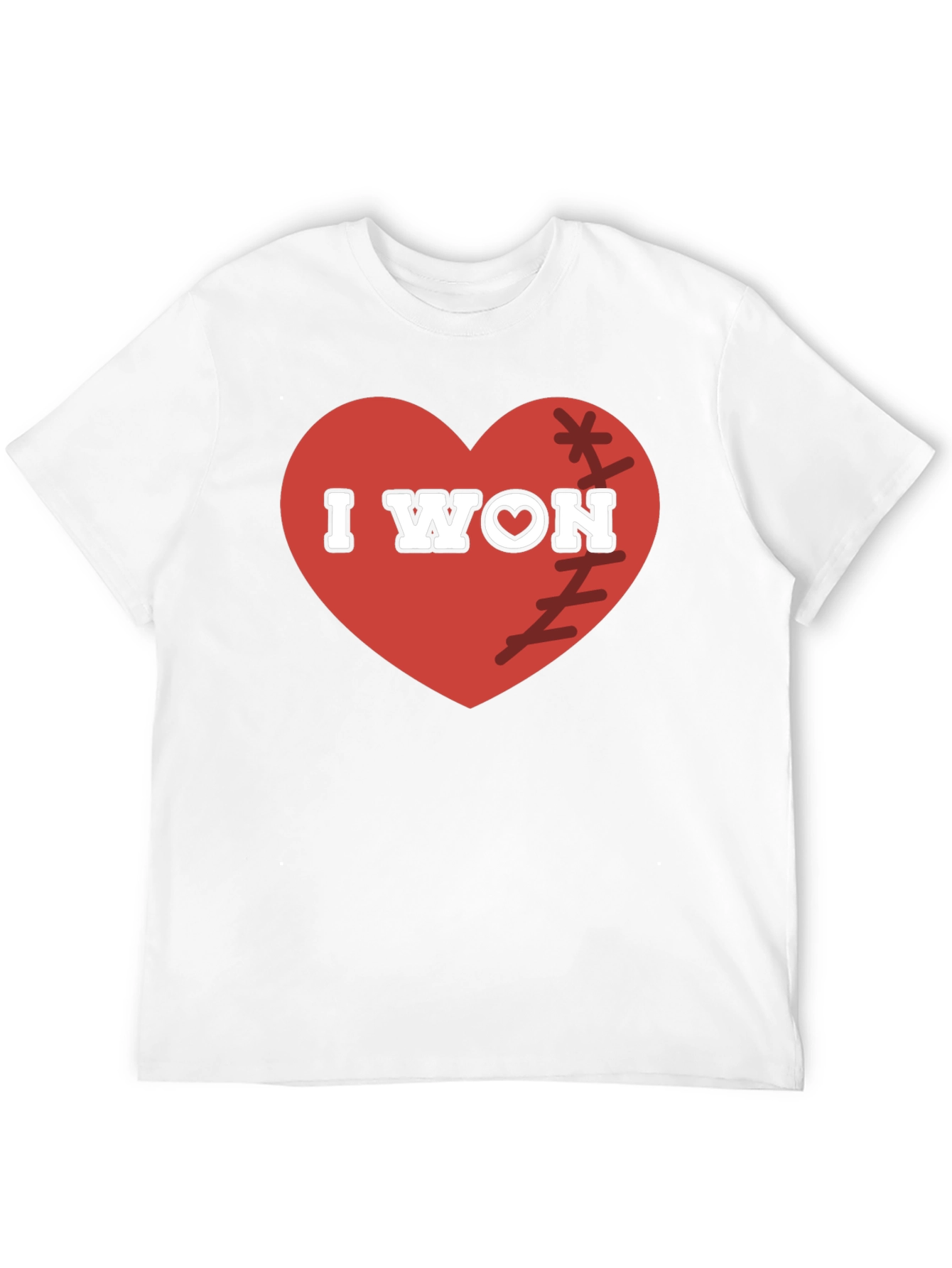 I WON Heart Baseball T-Shirt