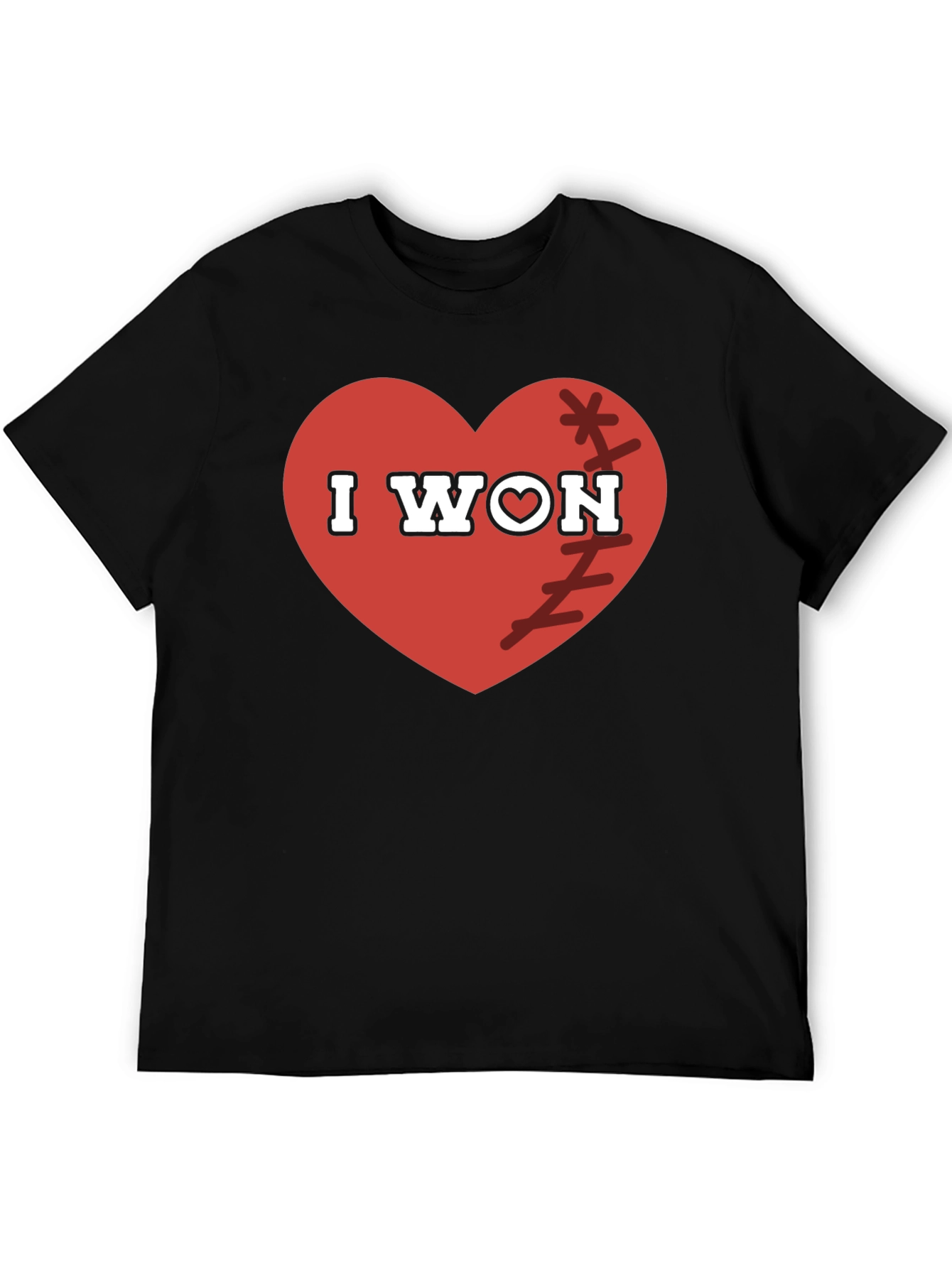 I WON Heart Baseball T-Shirt