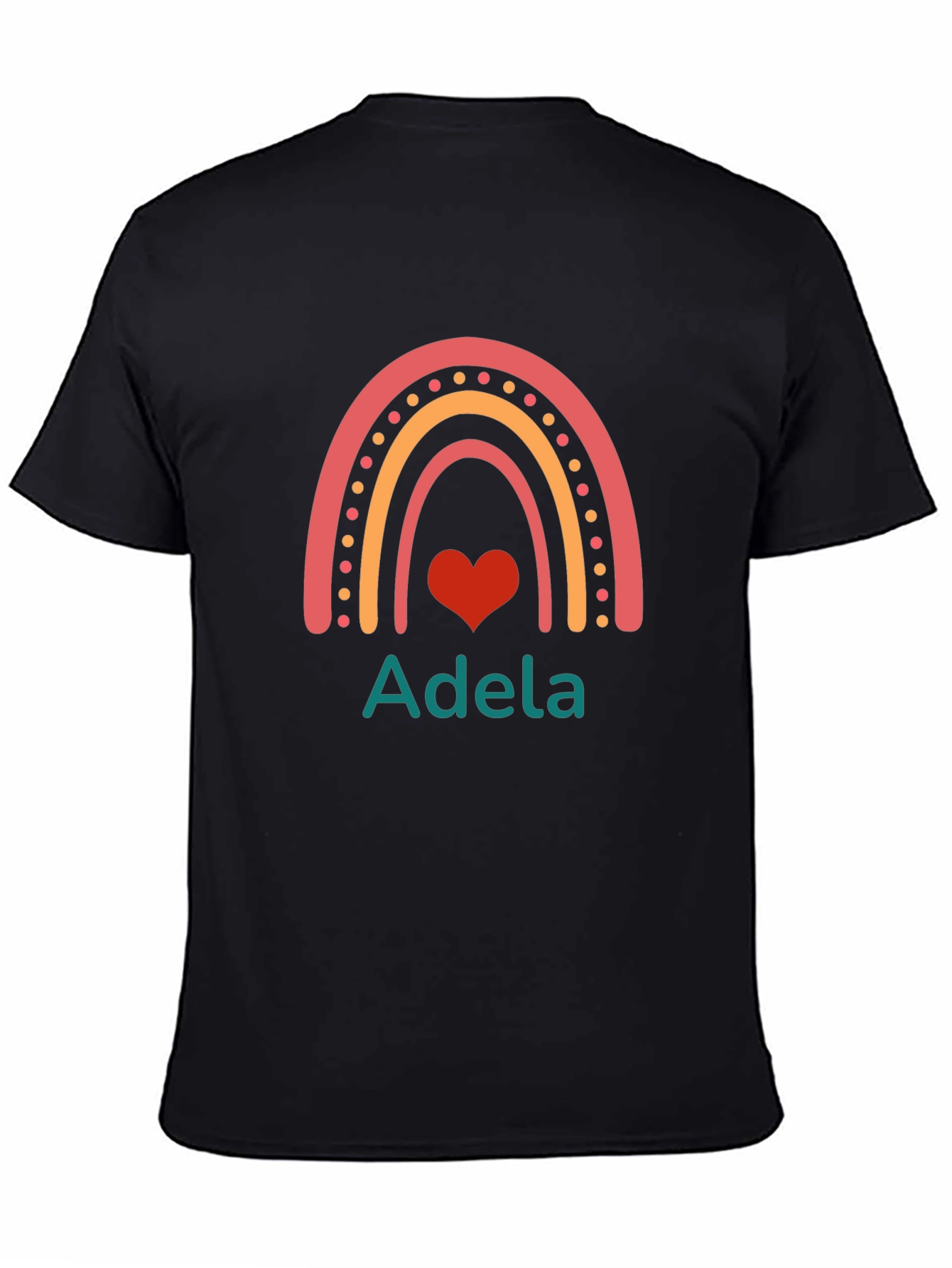 Adela Rainbow Heart Personalized Tee