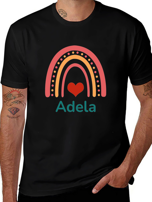 Adela Rainbow Heart Personalized Tee