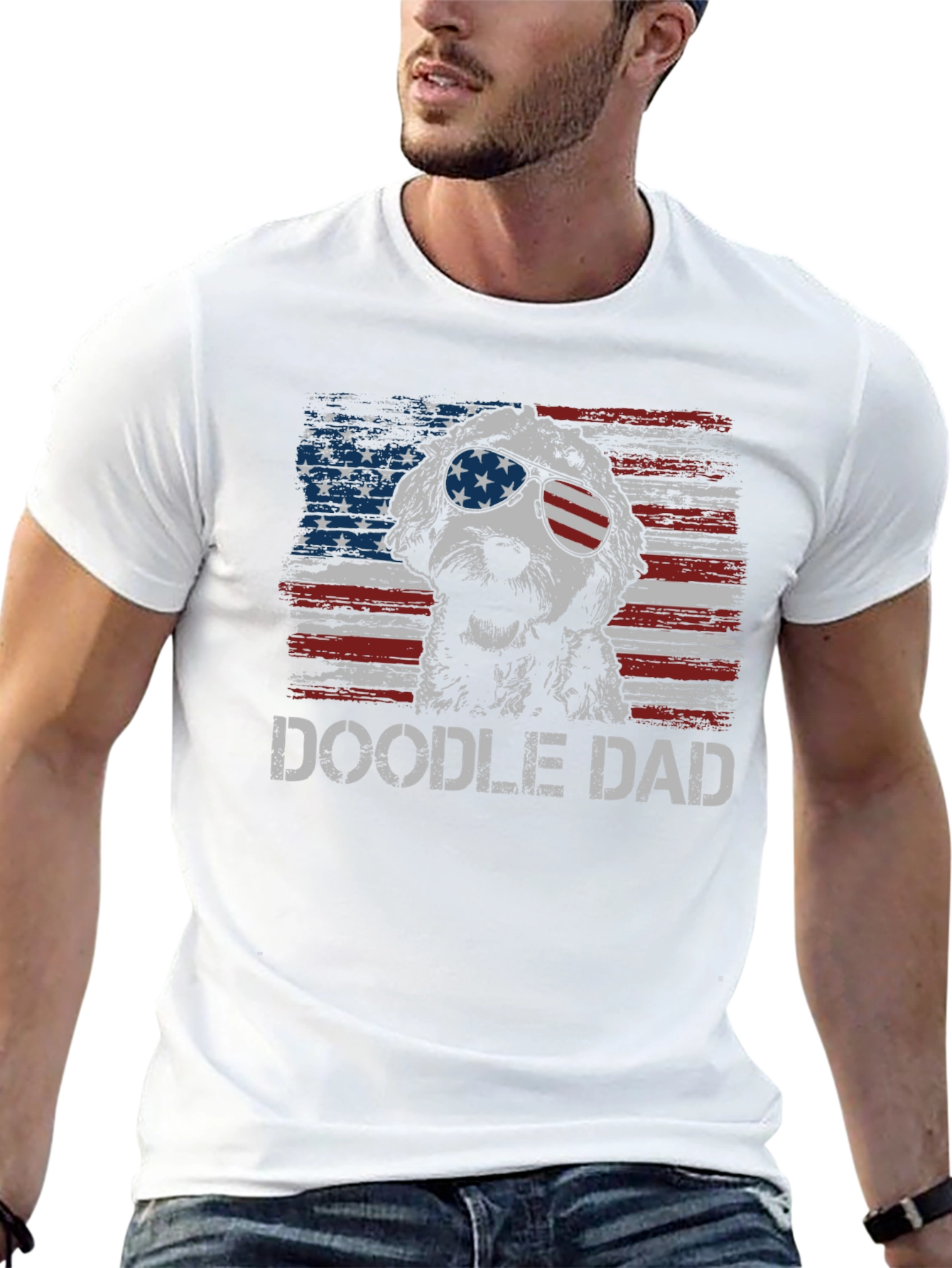 Doodle Dad USA Flag T-Shirt