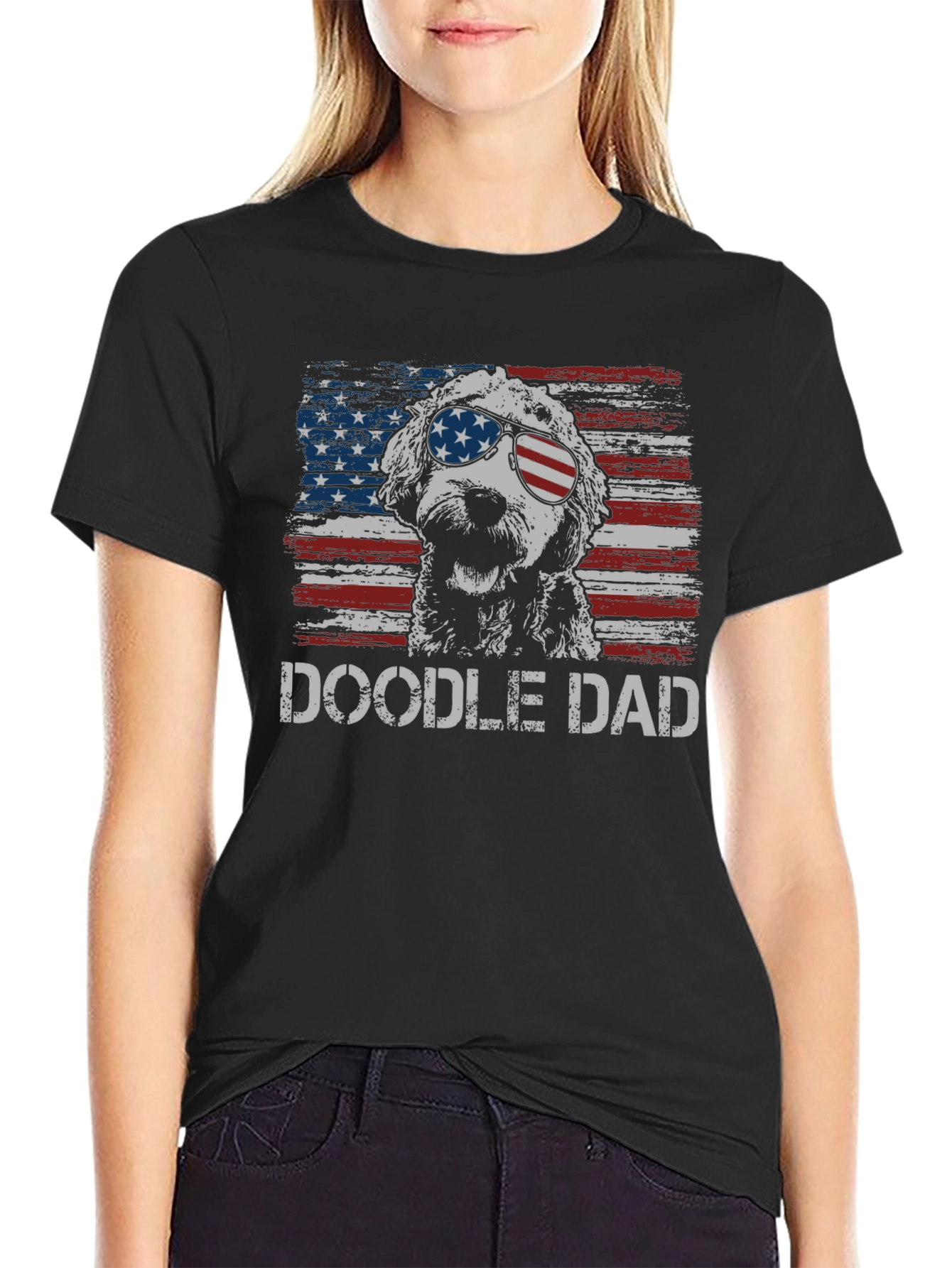 Doodle Dad USA Flag T-Shirt