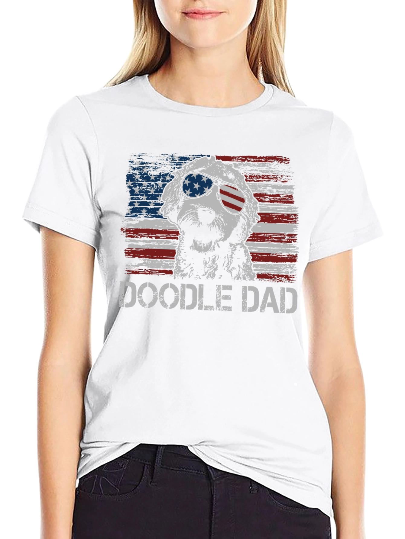 Doodle Dad USA Flag T-Shirt