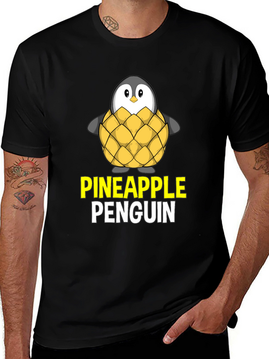Pineapple Penguin Graphic T-Shirt - Unique Design
