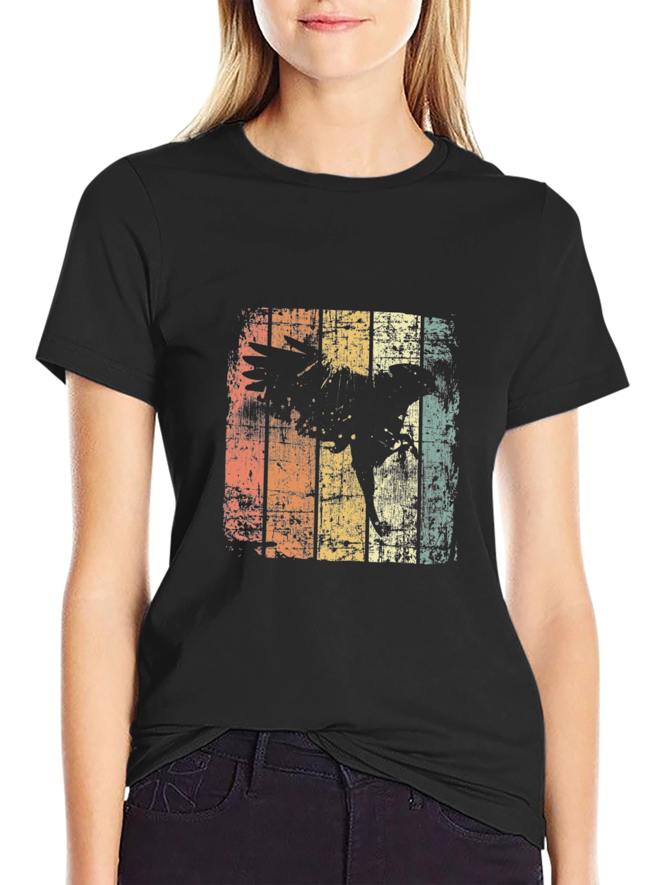 Retro Eagle Graphic Tee - Mens Black T-Shirt