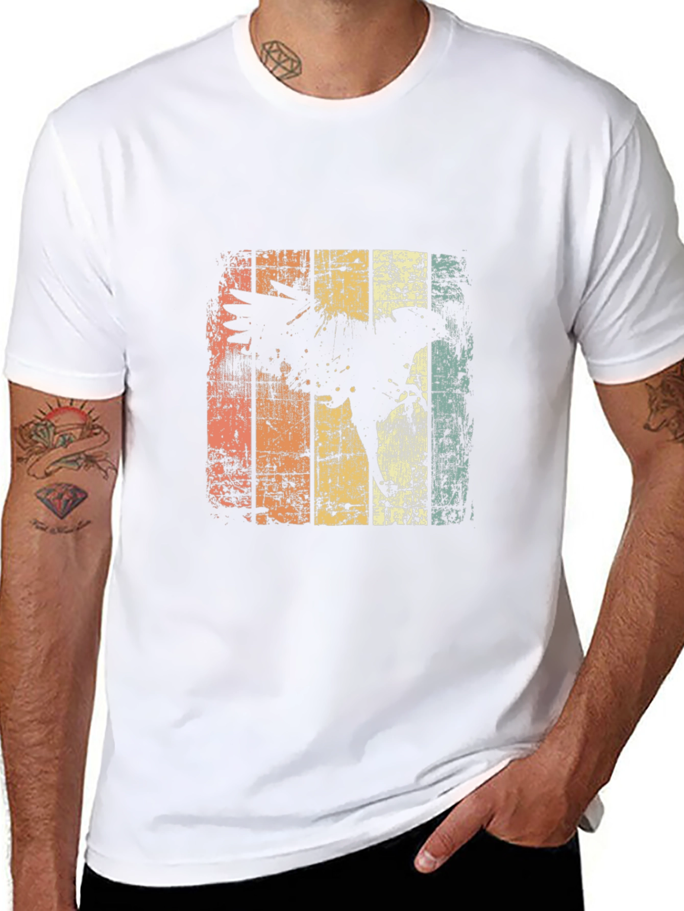 Retro Eagle Graphic Tee - Mens Black T-Shirt