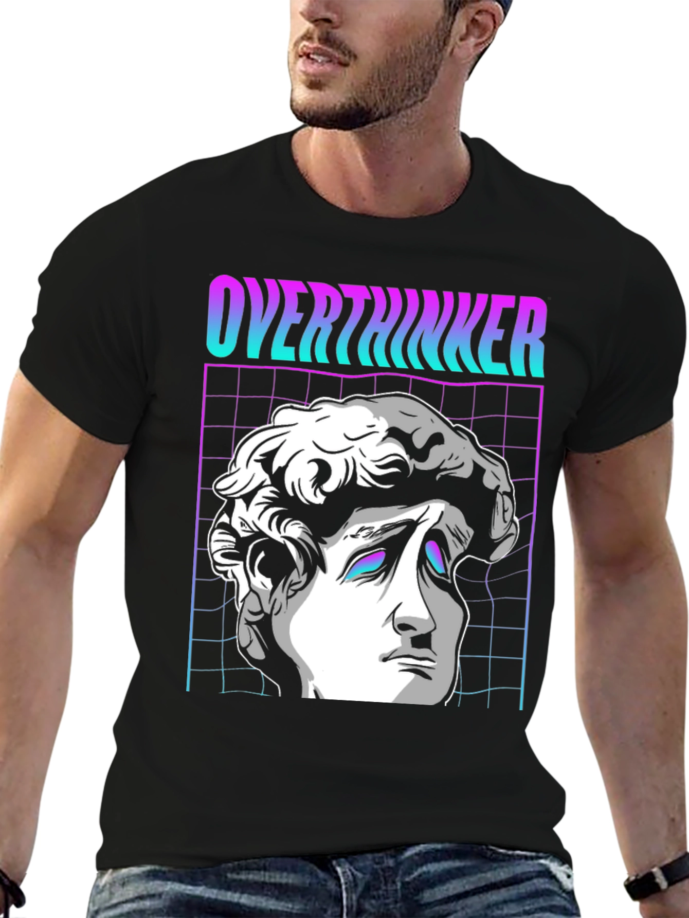 Overthinker Vaporwave T-Shirt - Aesthetic Design