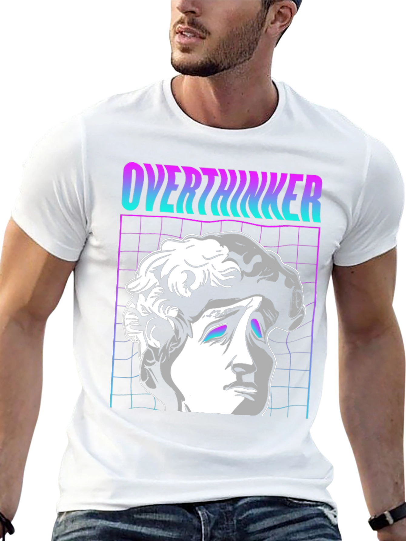 Overthinker Vaporwave T-Shirt - Aesthetic Design
