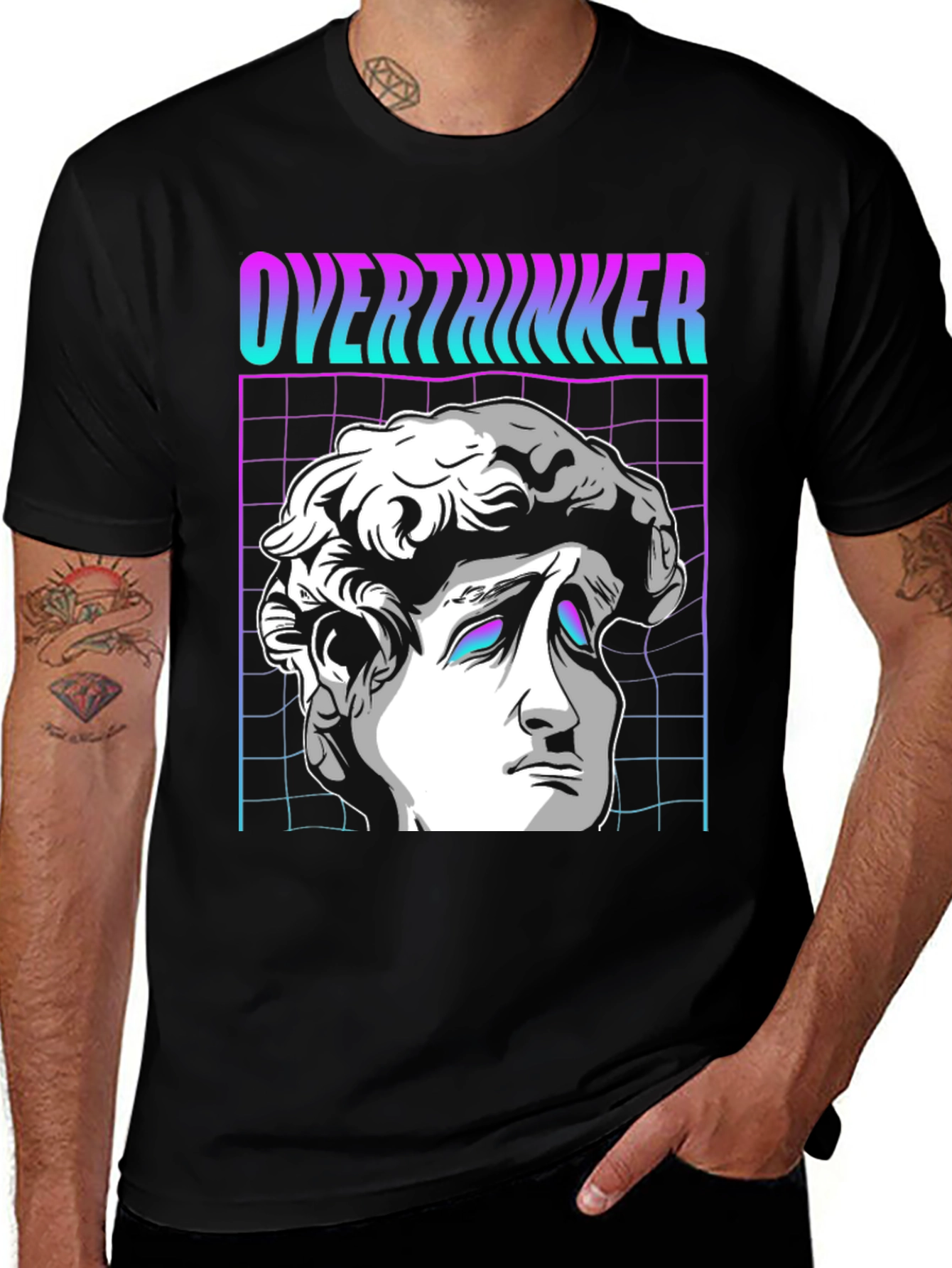 Overthinker Vaporwave T-Shirt - Aesthetic Design