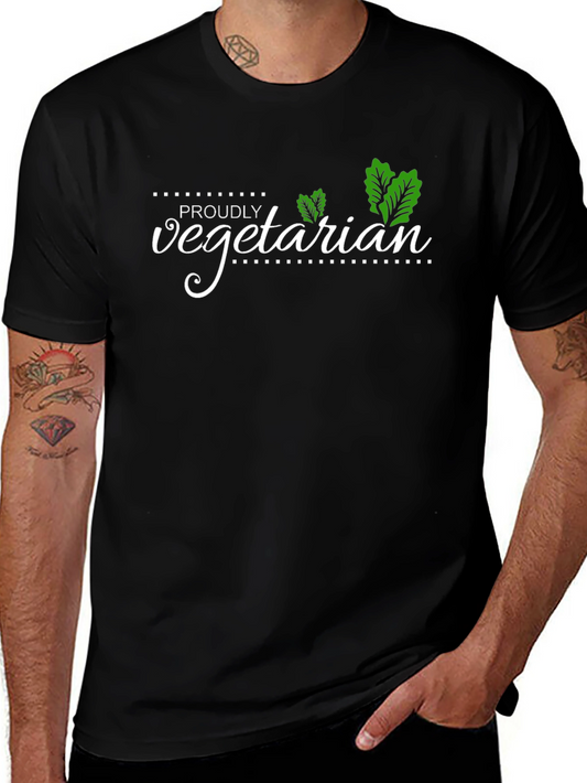 Proudly Vegetarian Black T-Shirt