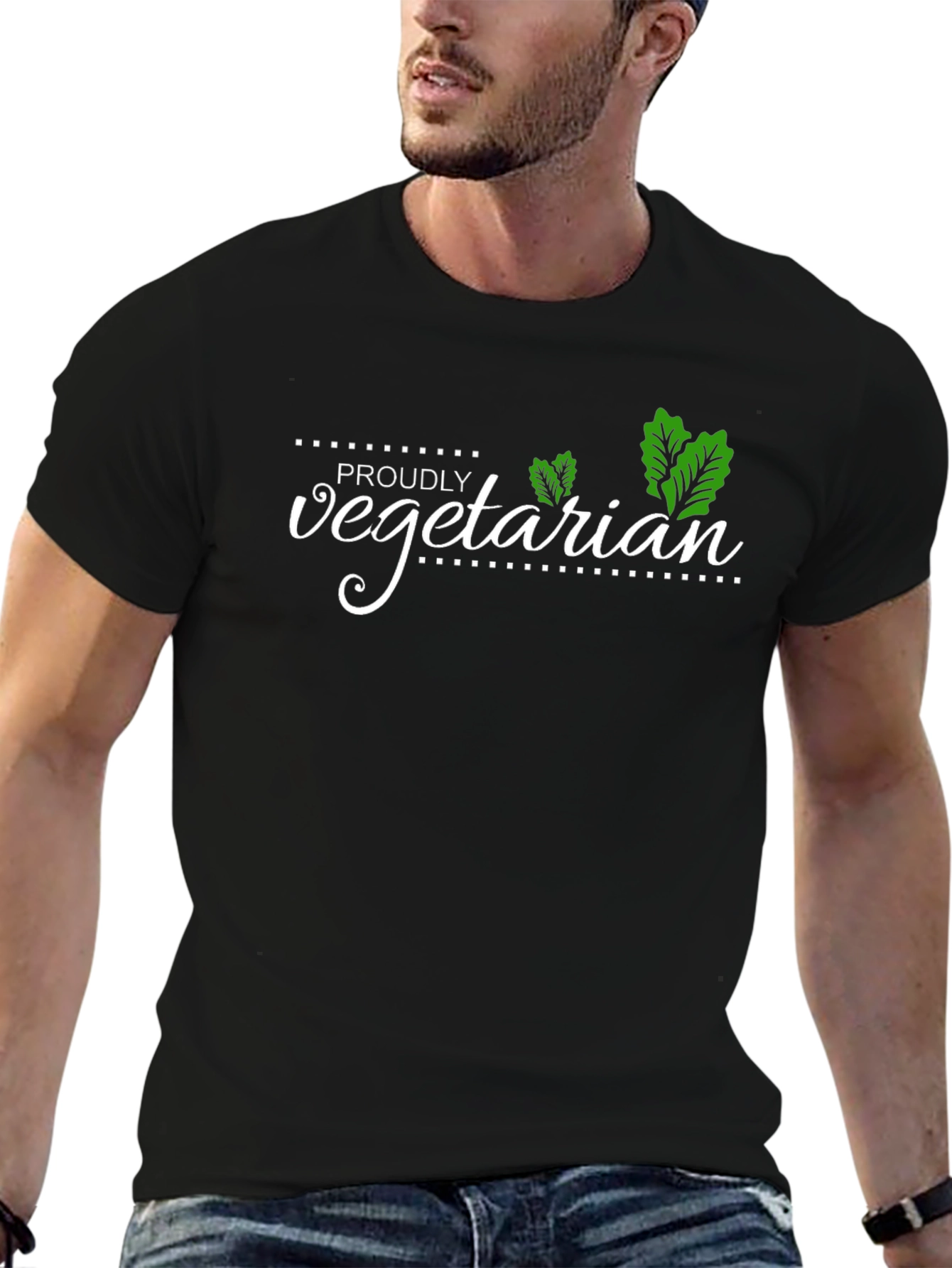 Proudly Vegetarian Black T-Shirt