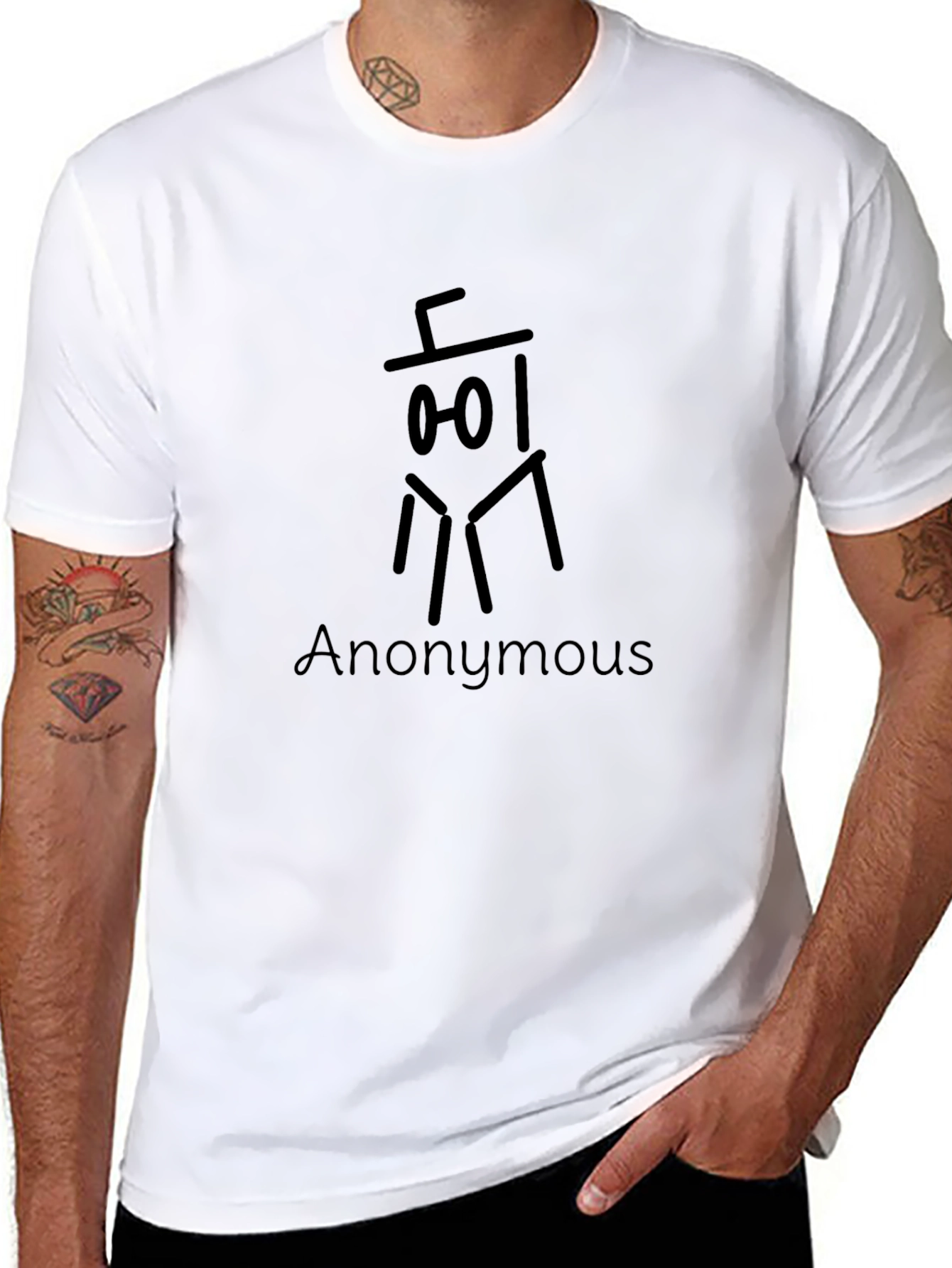Anonymous Graphic Print Black T-Shirt