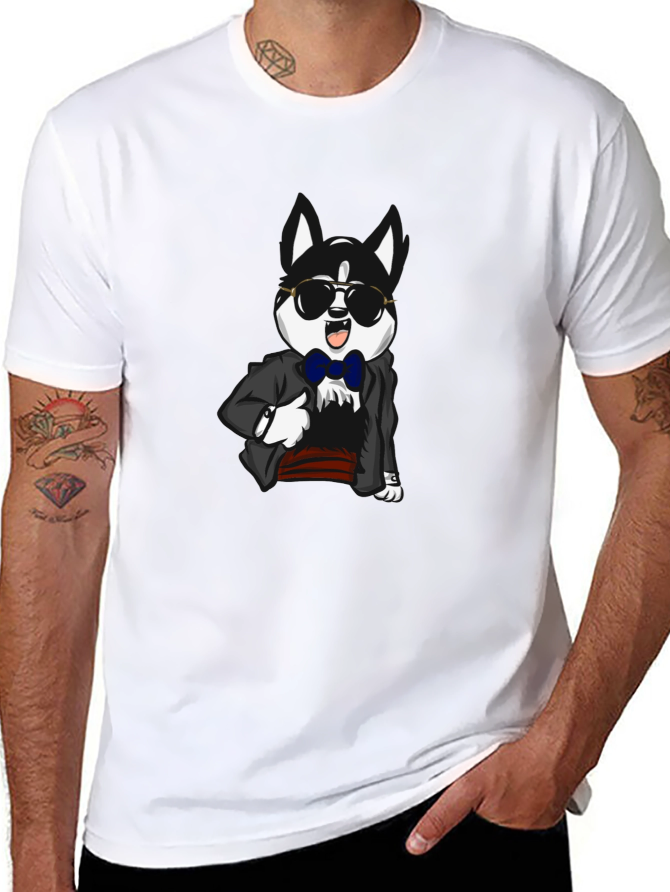 Dog in Suit Graphic T-Shirt